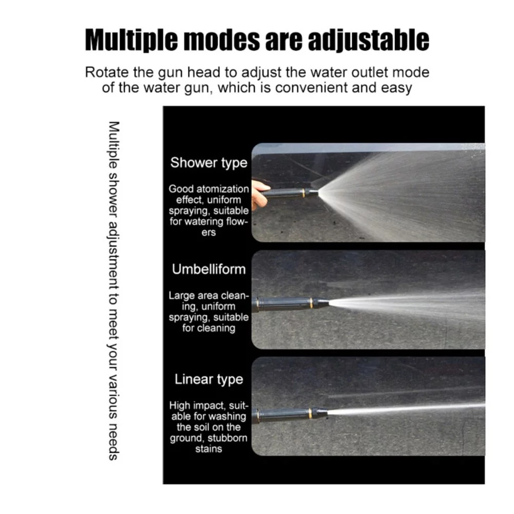 High-Pressure Car Wash Flushing Sprinkler Garden Hose Tap Water Booster Nozzle