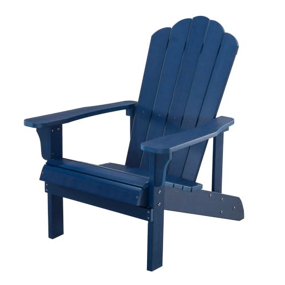 Buumin Key West Outdoor Plastic Wood Adirondack Chair, Patio Chair for Deck, Backyards, Lawns, Poolside, and Beaches, Weather Resistant, Blue
