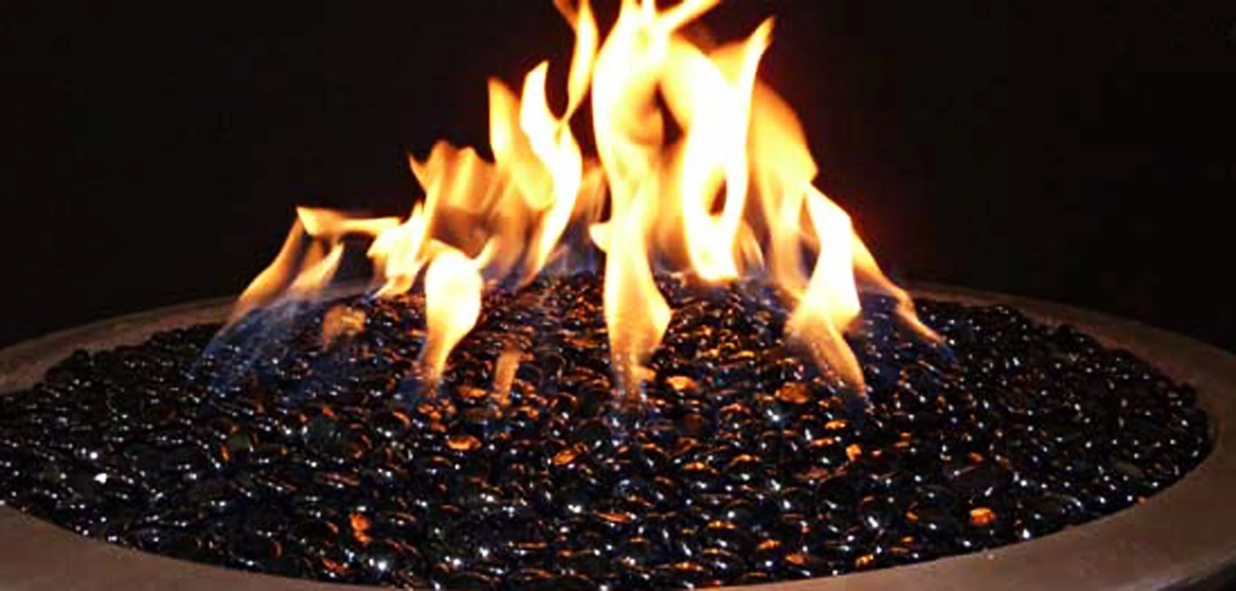 AZ Patio Heaters 20lbs Recycled Fire Pit Fire Glass in Black