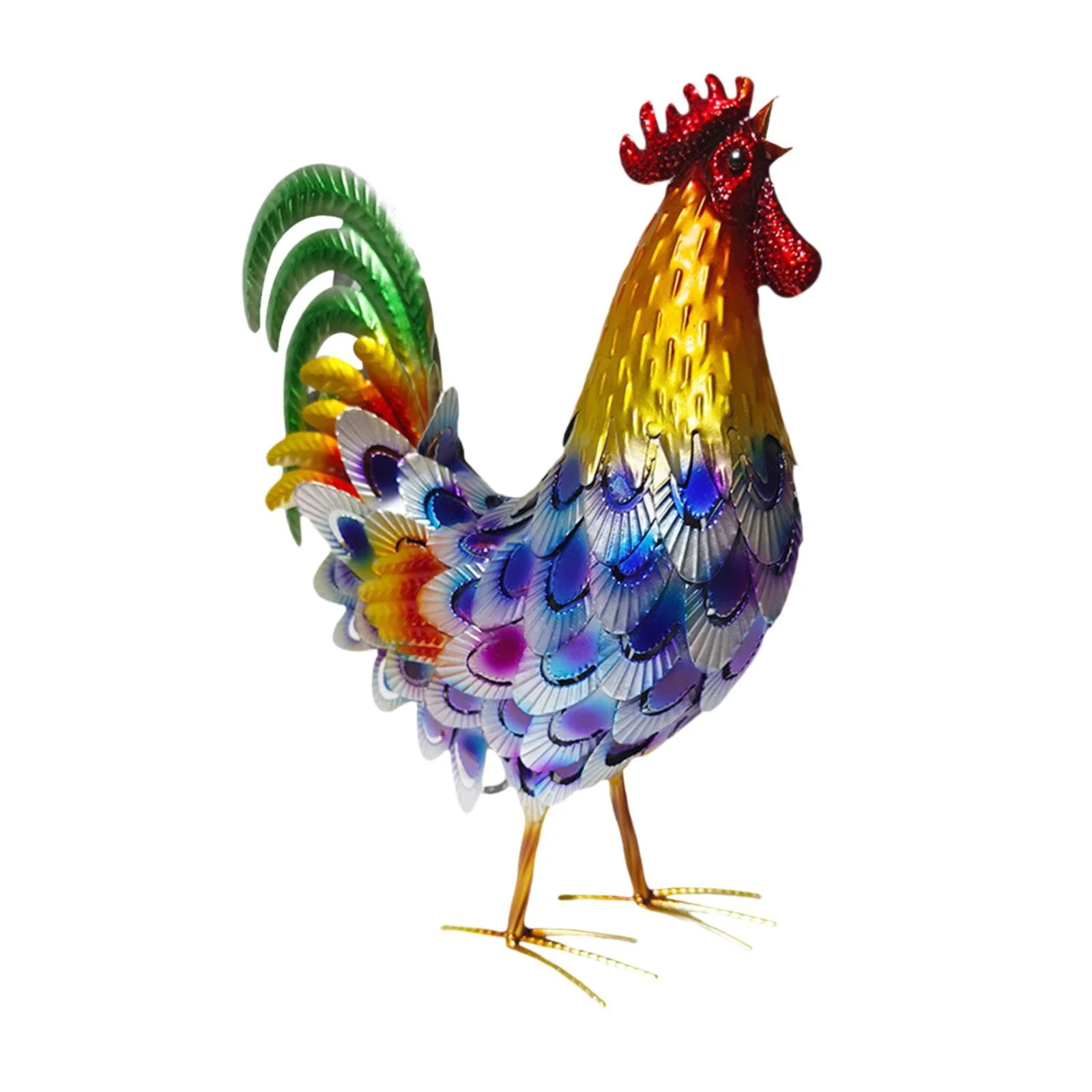 LOVIVER Iron Figurine Statue Artwork Decoration Tabletop Ornament Animal Sculpture for Desktop Fireplace Outdoor Garden Patio Blue