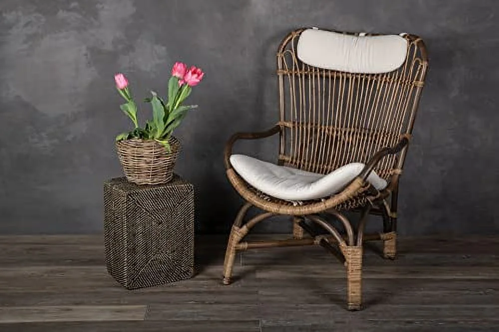 Rattan  Indoor & Outdoor Planter Basket With Plastic Pot, X-Small, 1 Gallon Soil Capacity