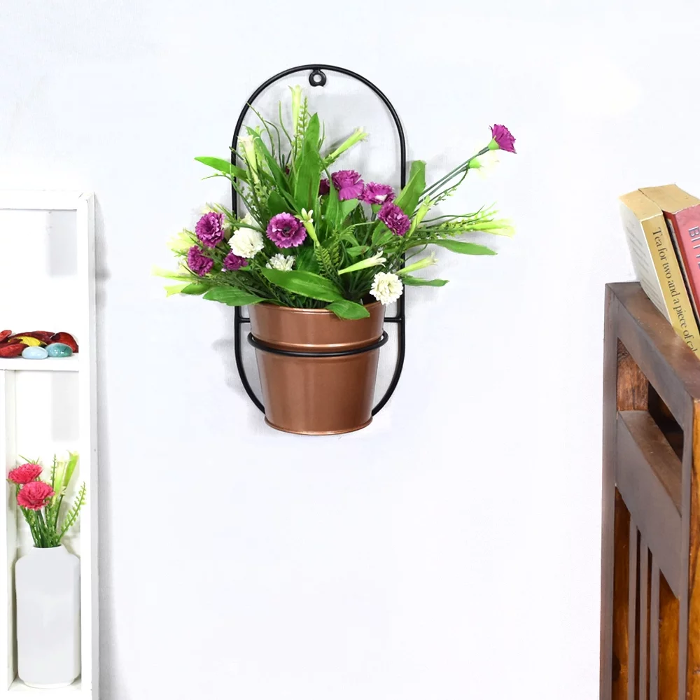 BBH Homes Handmade Round Shaped Iron Planters 4.4 x 4.6 x 4.6 Inch BBVK1006