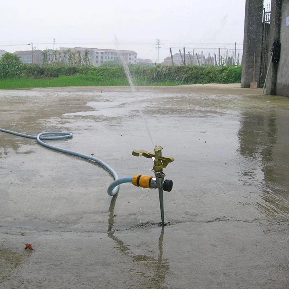 MaxFUH Metal Automatic Rotating Watering Artifact Garden Irrigation Sprinkler Tool