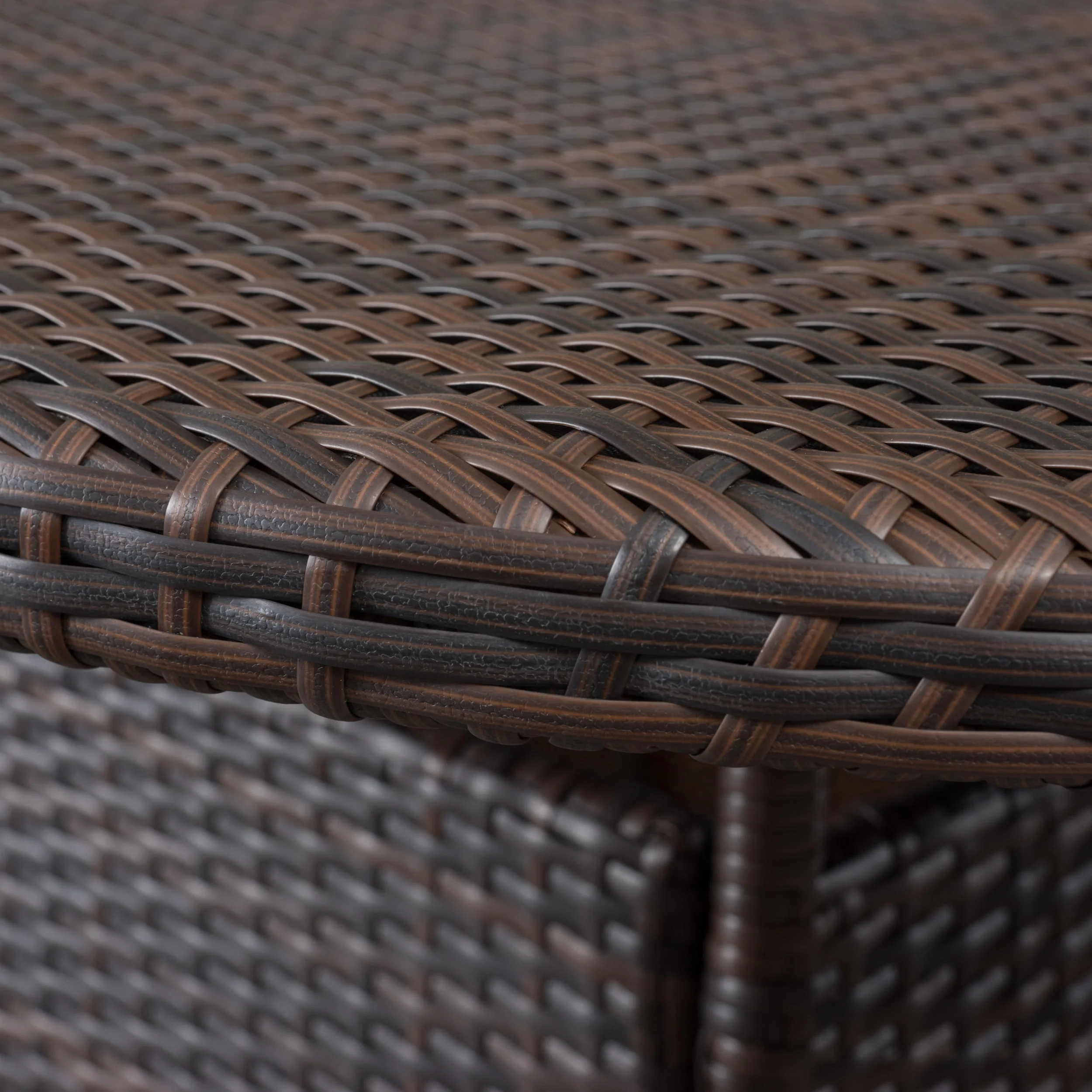 Cisneros 7 Piece Oblong Wicker Dining Set, Multibrown