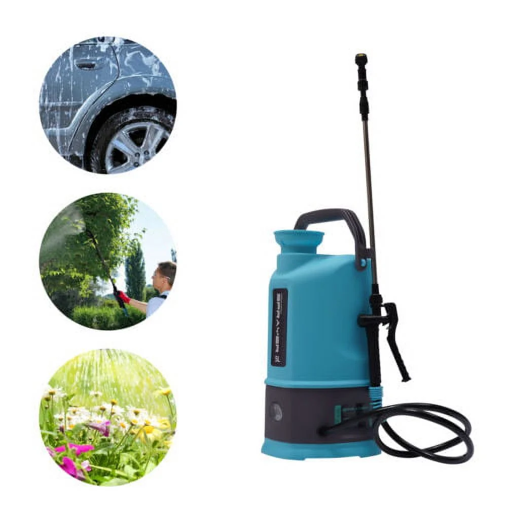1.32 Gal Electric Garden Weed Sprayer Battery Powered 5 Nozzles Retractable Wand
