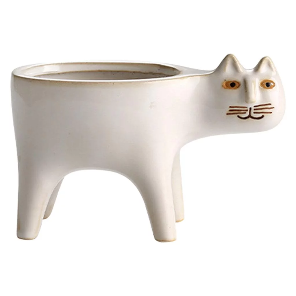 2PCS Lovely Ceramic Flower Pot Fairy Garden Cactus Succulent Pots Vase