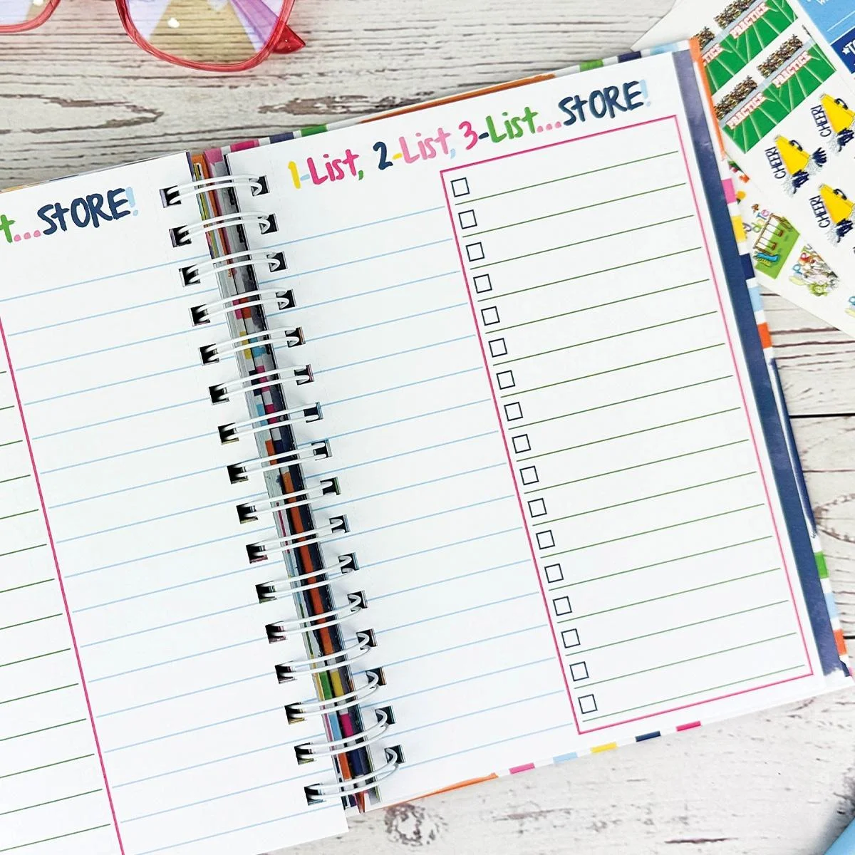 Reminder Binder® 2024-2025 Planner; 18-month Calendar with 361 Planner Stickers (Blossoms)