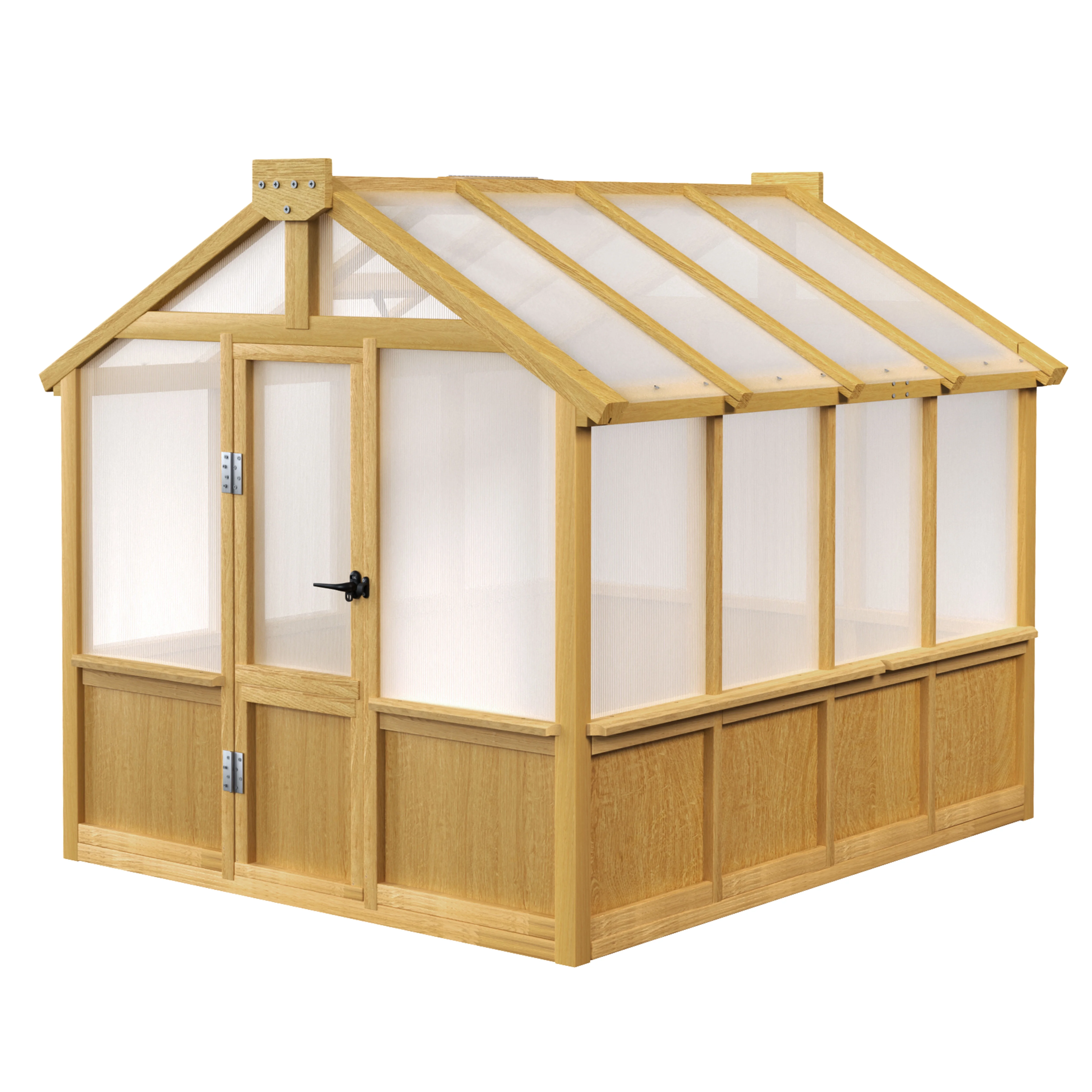 VEIKOUS 8' x 6' Outdoor Cedar Wood Greenhouse with Lockable Door and Adjustable Window for Patio, Garden