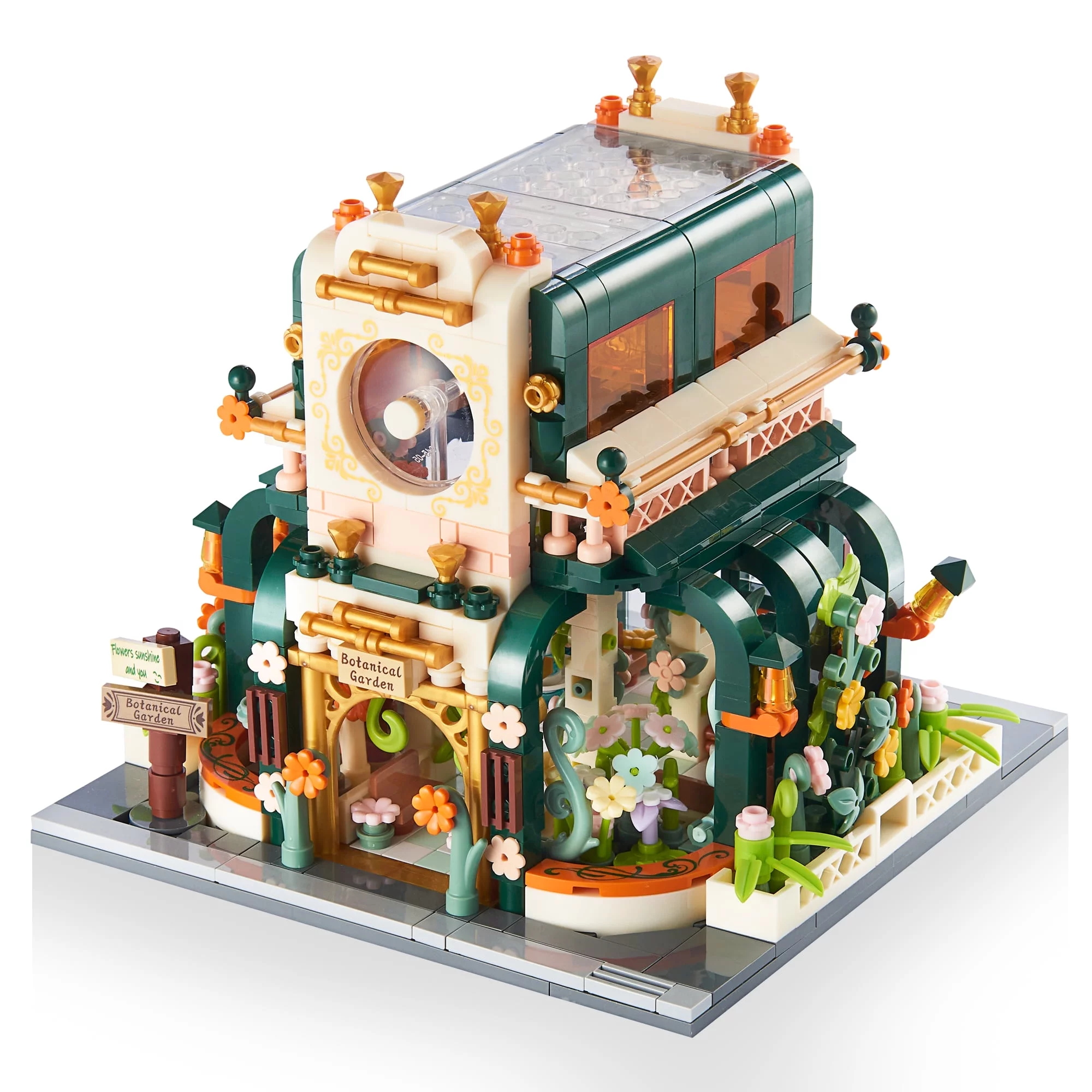 MACTANO House Building Block Set Greenhouse Flower House Building Kit Gift for Children Multi Color