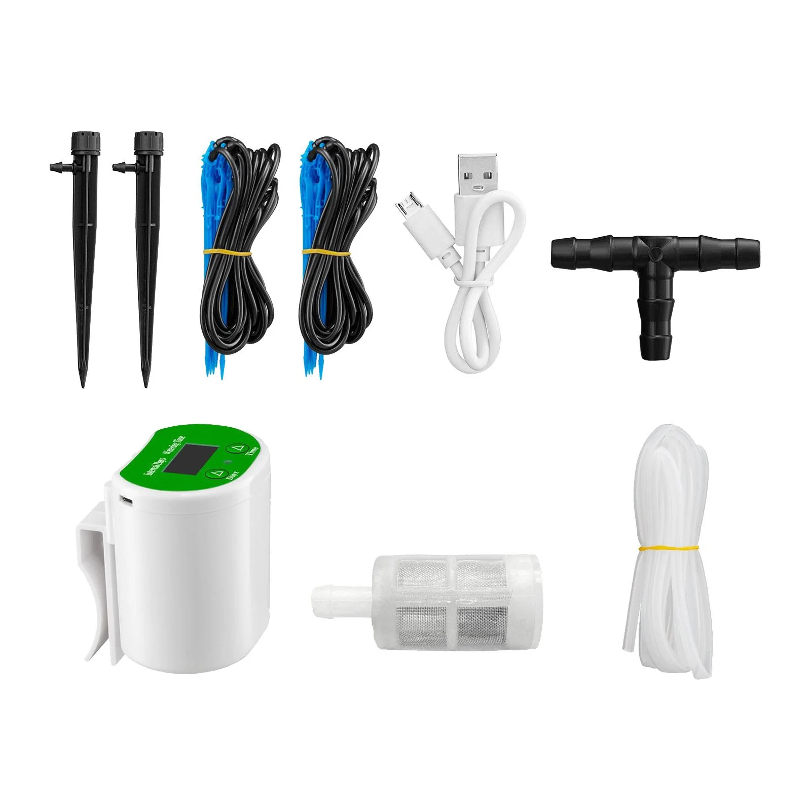 Plant Automatic Watering System Device Garden Sprinkler Adjustable USB Rechargeable Gardening Irrigation System for Lawn Yard , C