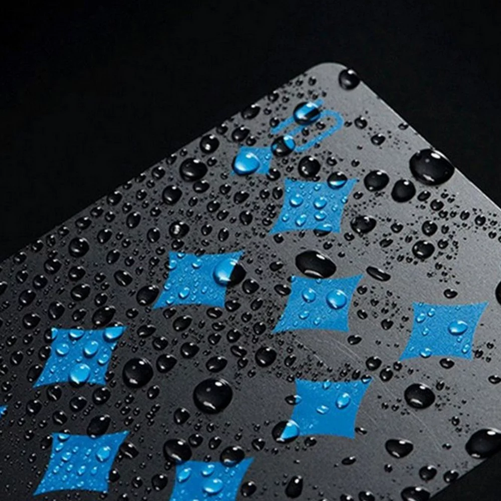 Anself 54Pcs Fine-quality Plastic PVC Poker Waterproof Black Playing Cards Creative Gift Practical Magic Poker Gaming Cards