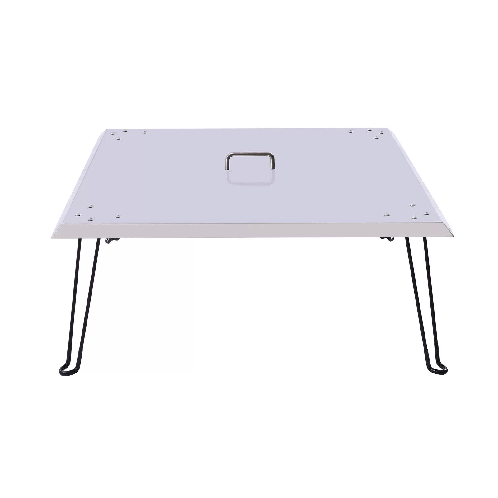 FETCOI Fire Pit Burner Cover Stainless Steel Handle Foldable Heater Shelter Rectangular