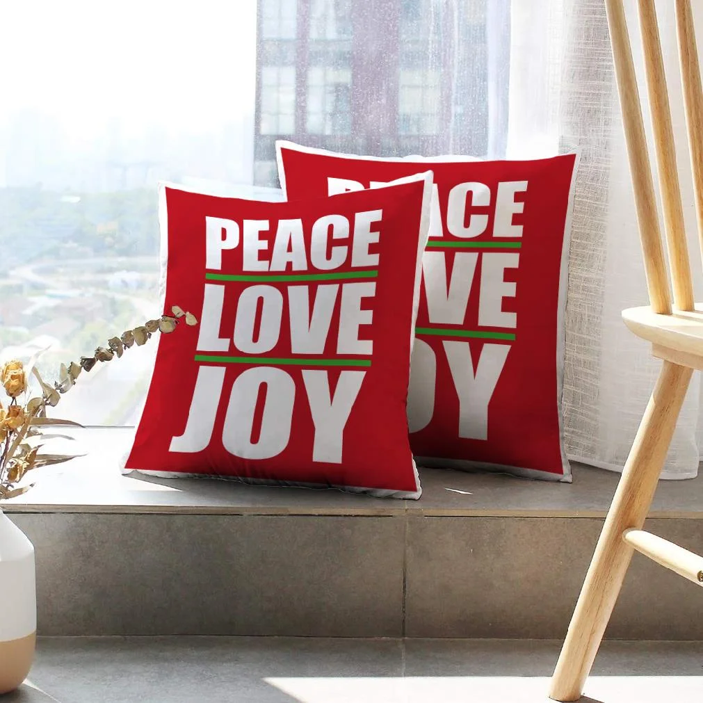 LALILO Throw Pillow Covers Peace Love Joy Graphic Shirt Art Banner Cushion Cover 18