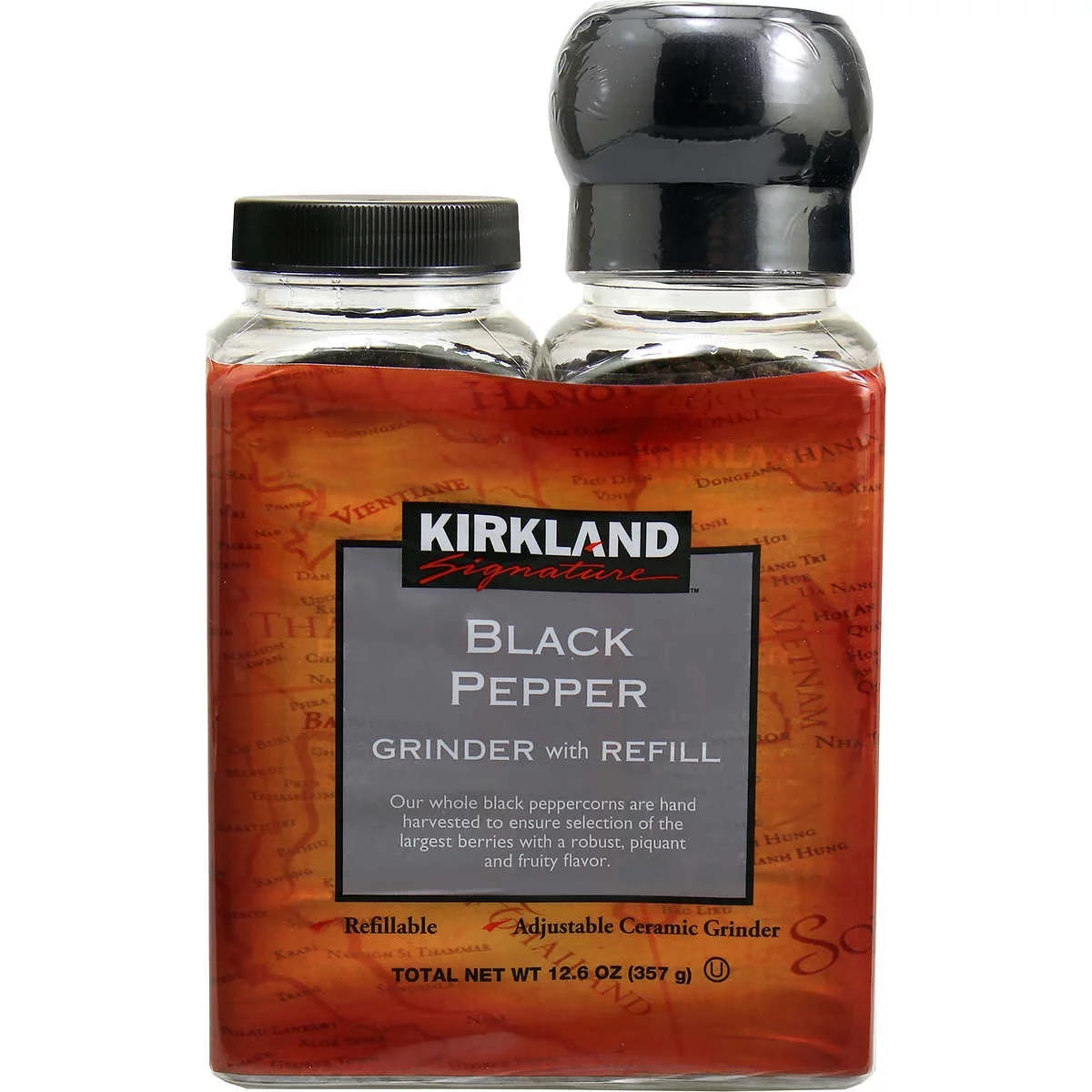 Kirkland Signature Black Pepper with Grinder 6.3 oz 2 Count