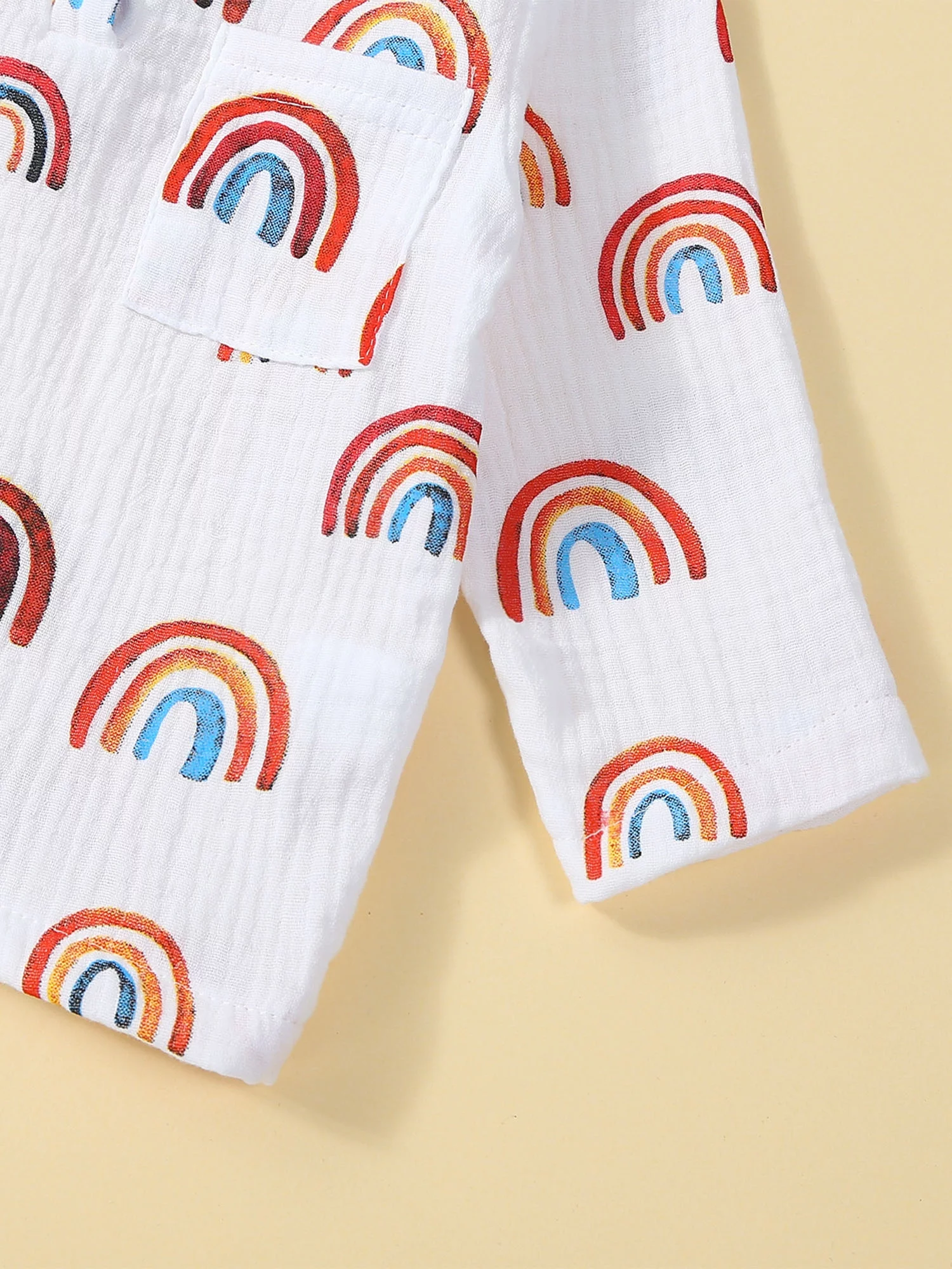 Toddler Infant Baby Boy Girl Fall Clothes Rainbow Print Tops with Pants Coming Home Outfit