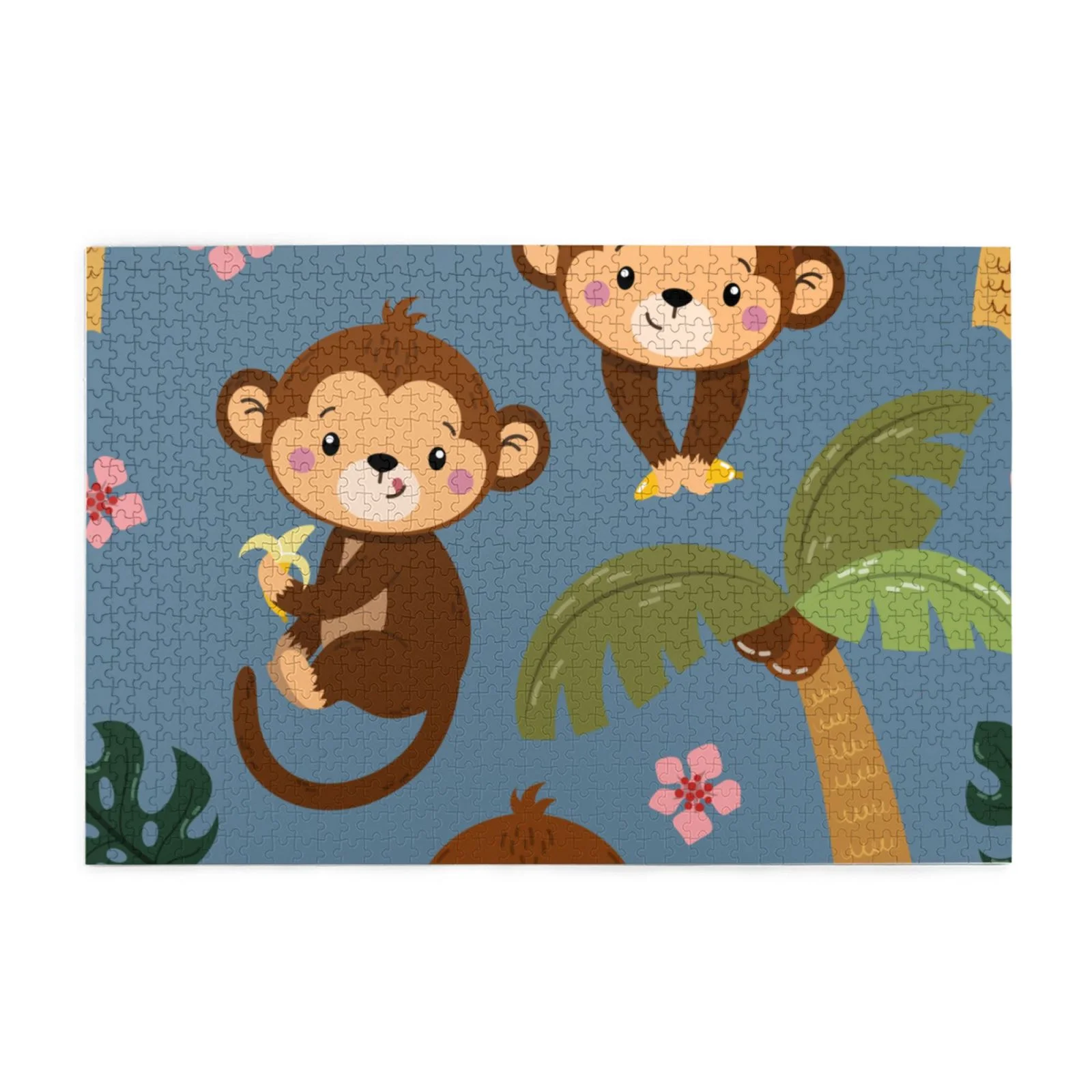 Bingfone 1000 Pieces Jigsaw Puzzles Monkeys Swinging From Palmsfor Adults And Teens And Kids Family Happy Gift Idea