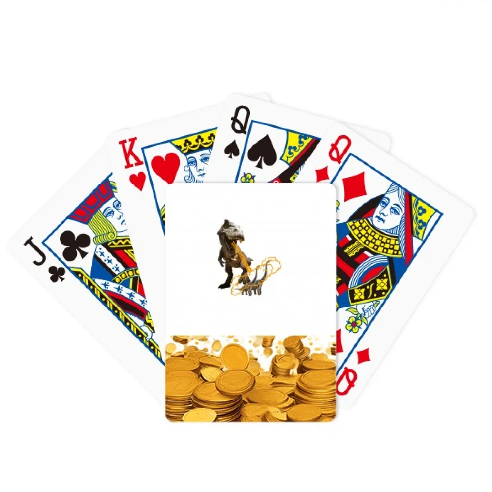 Jet Menacing Dinosaur Form Gold Playing Card Classic Game