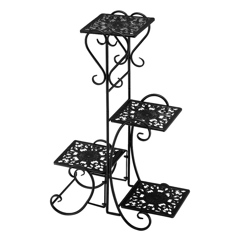 SamyoHome Garden Display Holder 4-Tier Plant Stand Home & Garden, Black