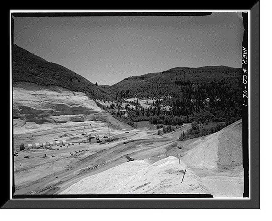 Historic Framed Print, Montezuma Valley Irrigation Company System, McPhee Dam Site, Dolores vicinity, Montezuma County, CO, 17-7/8