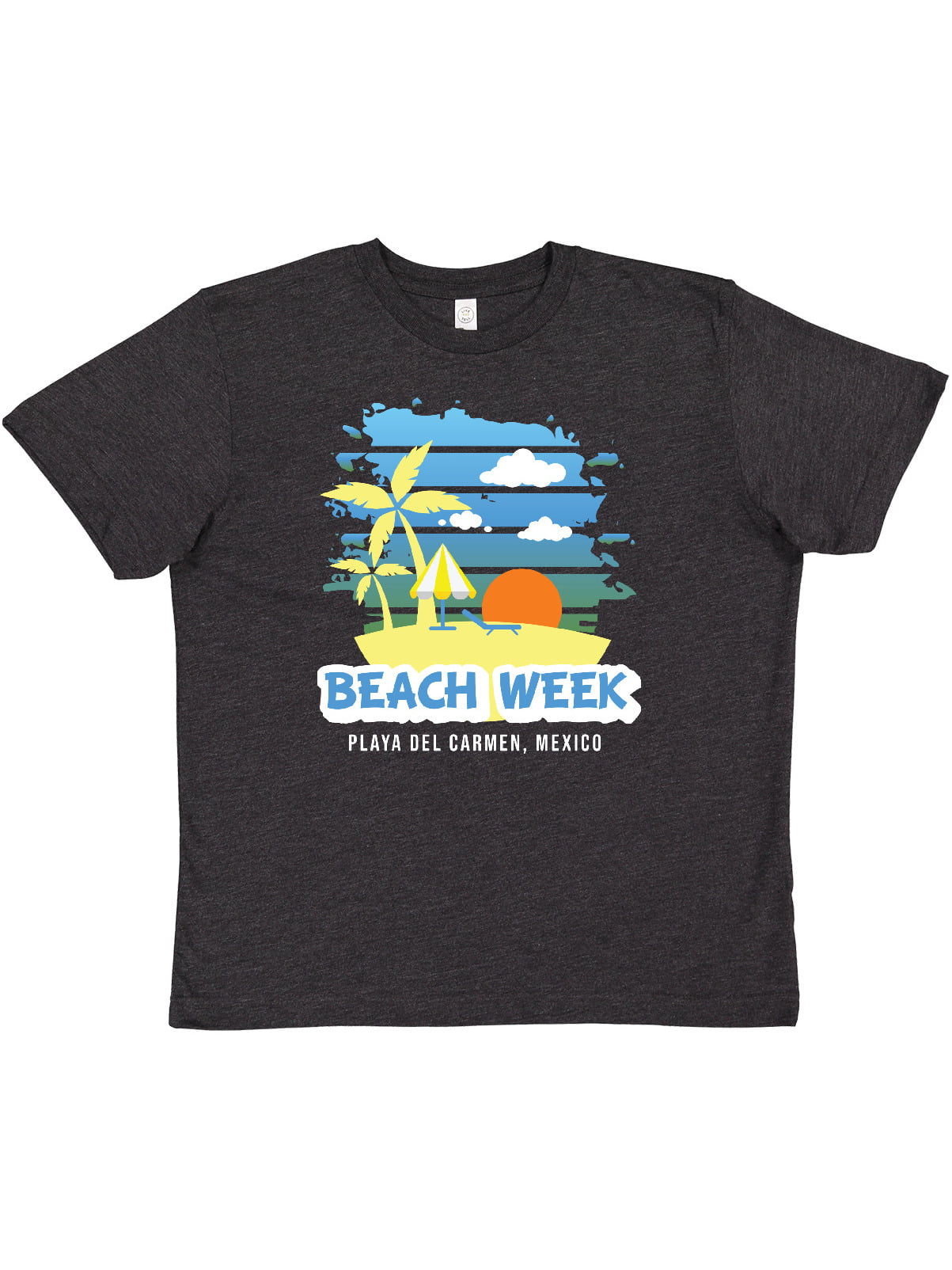 Inktastic Beach Week Playa del Carmen Mexico with Palm Trees Youth T-Shirt