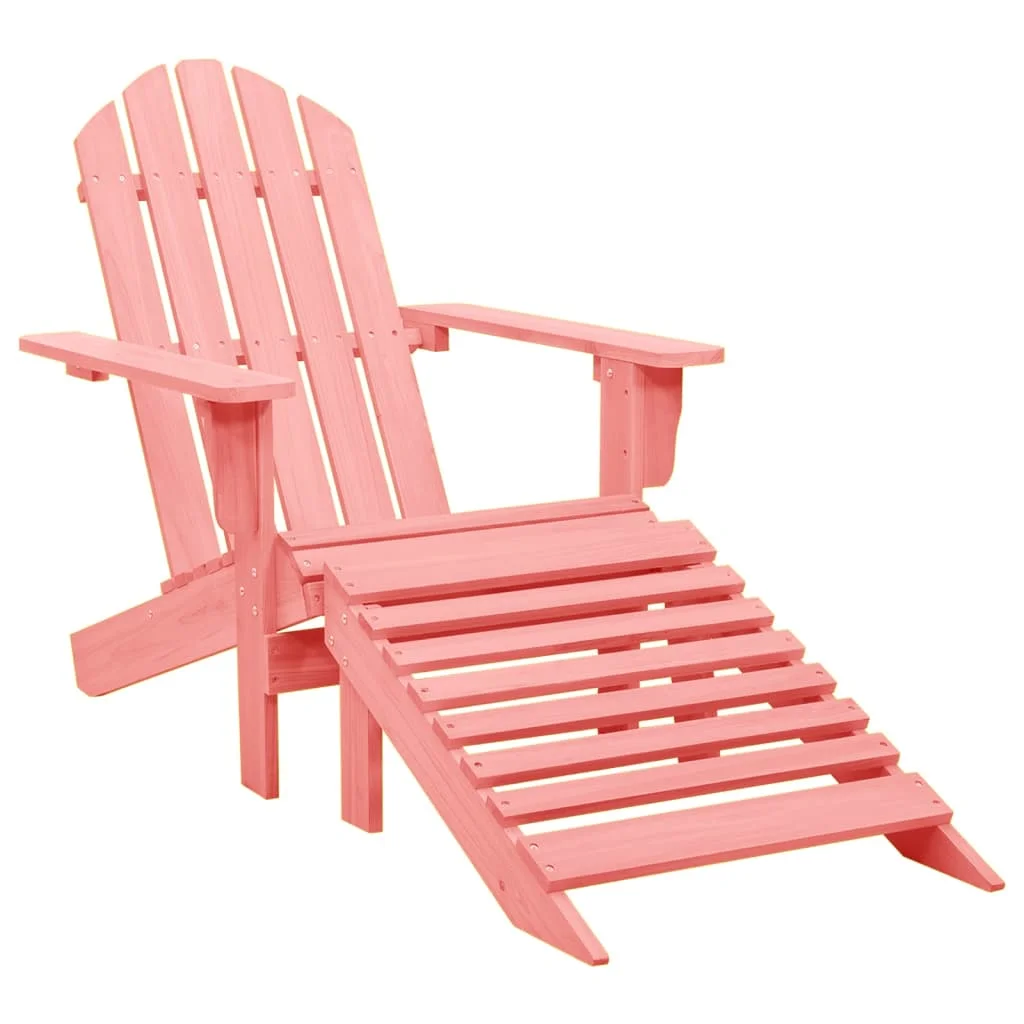 OWSOO Patio Adirondack Chair with Ottoman - Solid Fir Wood Furniture for Relaxing in Style