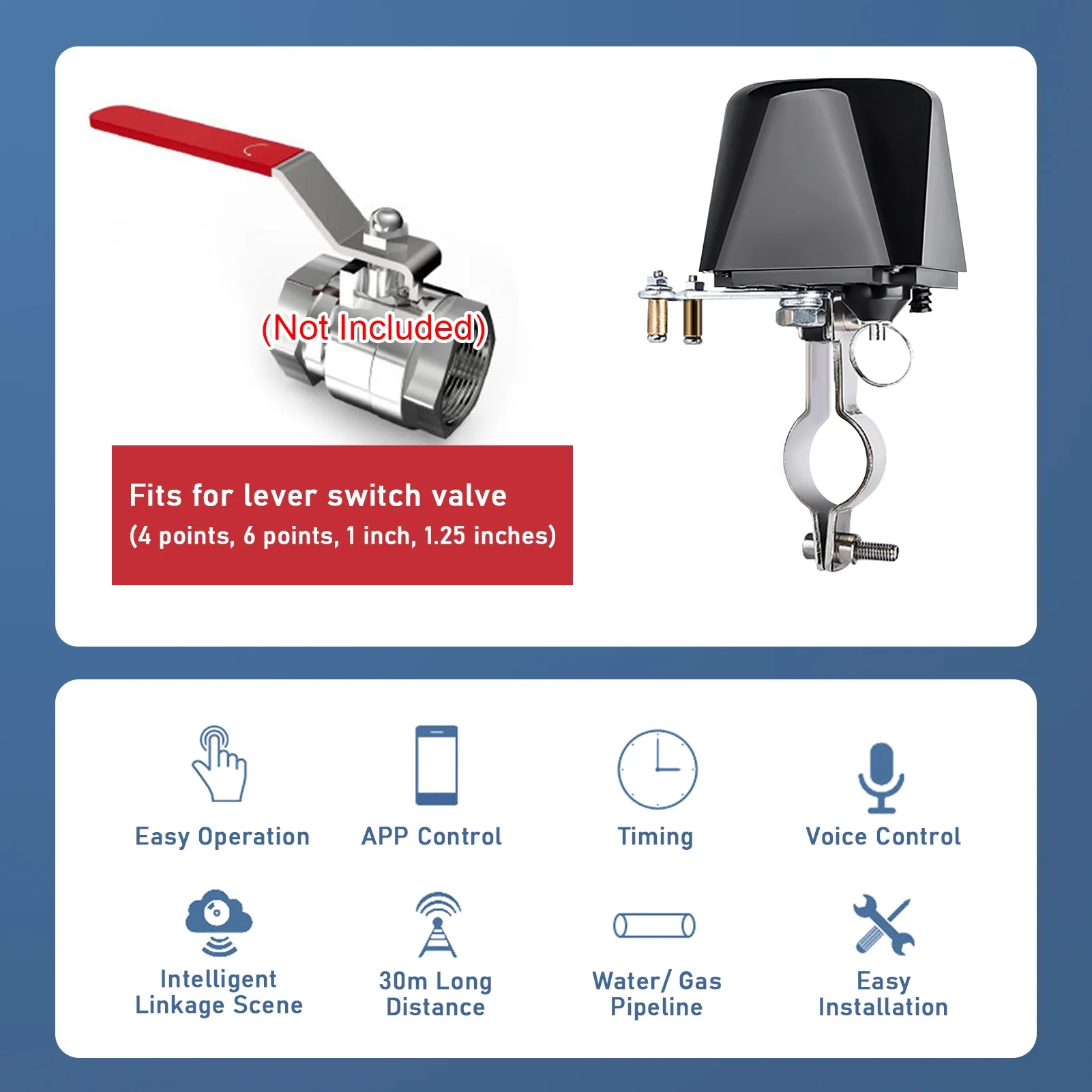 Smart Switch,Valve Switch Valve App Remote Voice Valve Water Sprinkler Remote Voice Countdown Wi-fi Water Valve Fish Irr Adben Wi-fi Type Dsfen Wi-fi Farm Fish