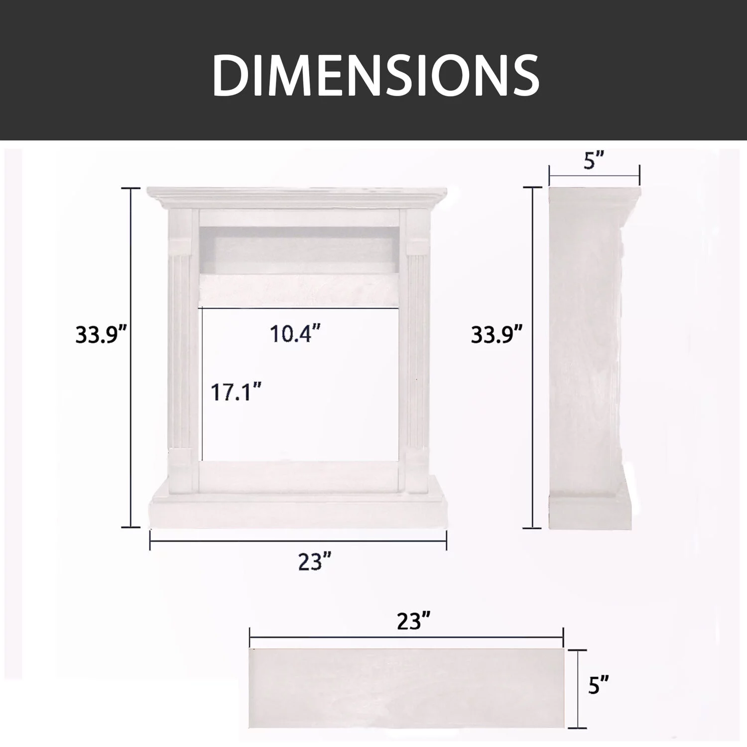 Hanover Drexel 34-Inch Electric Fireplace Heater with White Mantel