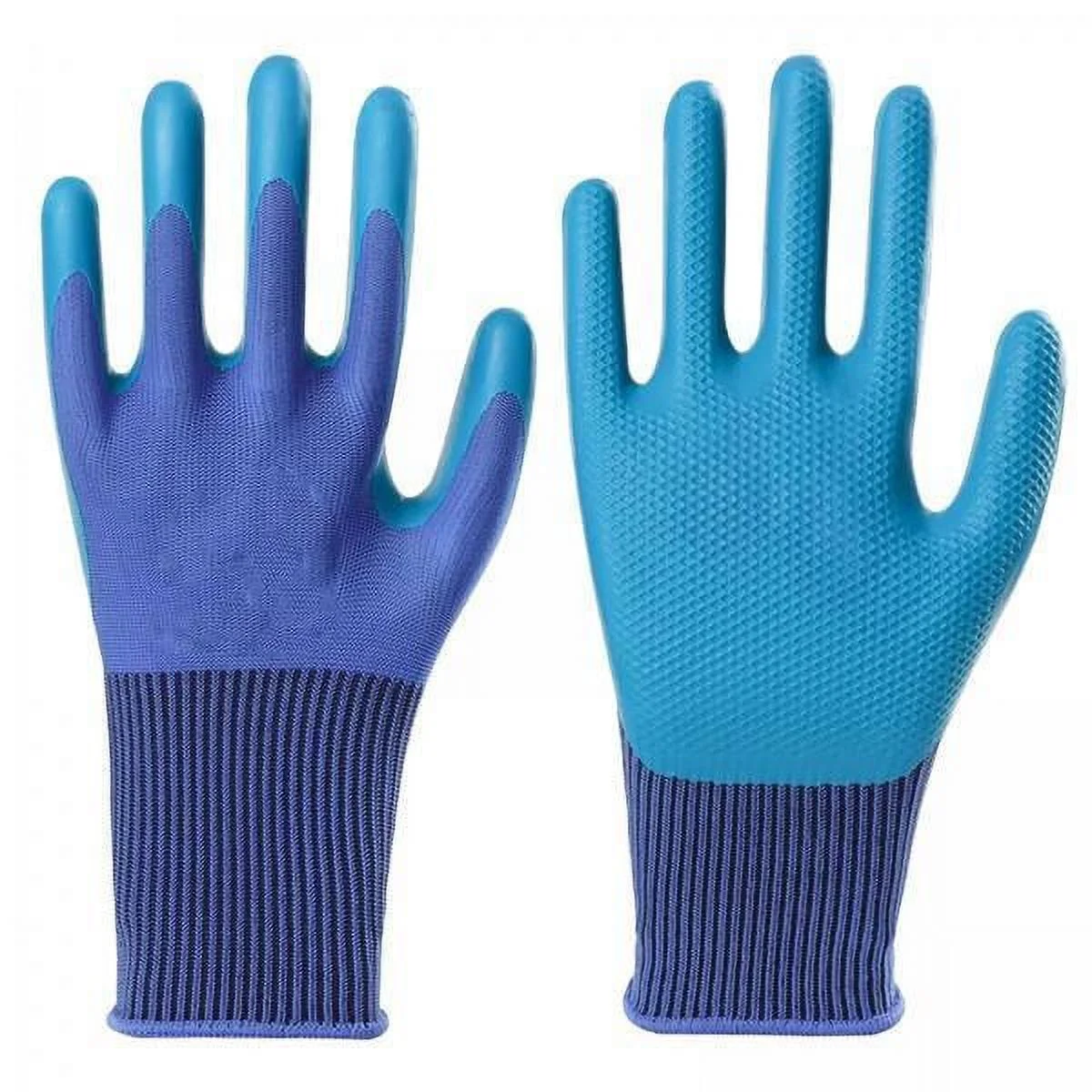 oshhnii 2xGardening Gloves Durian Gloves Protective Latex Working Gloves Blue Breathable for Transportation, Automobile Gardening Tool Anti Slip Grip , Blue, 2 Pcs