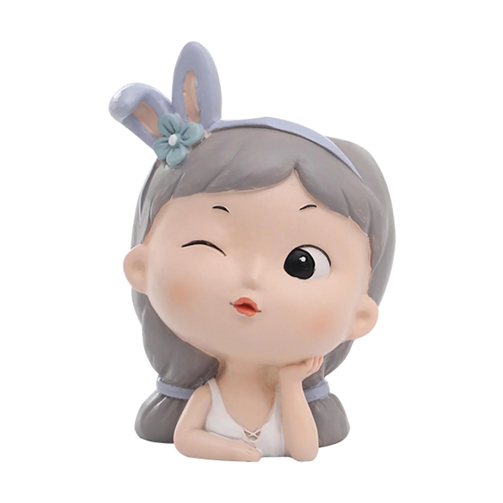 Cute Girl Succule Pots with Drainage Hole, Large Bonsai Pots Decorative Cactus Pots Flower Coainer Tabletop Decoration