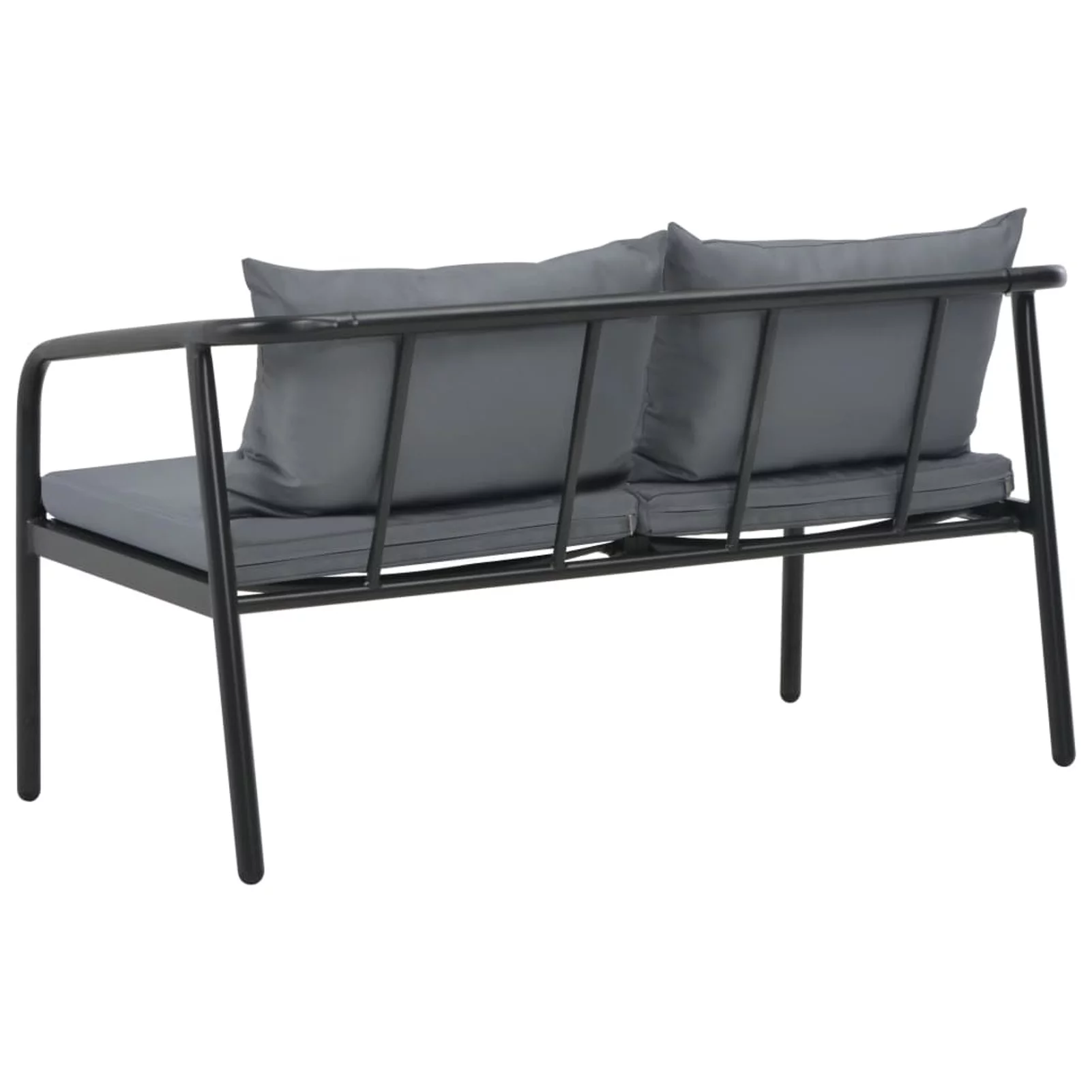 OWSOO 2 Seater Garden Sofa with Cushions Gray Aluminium