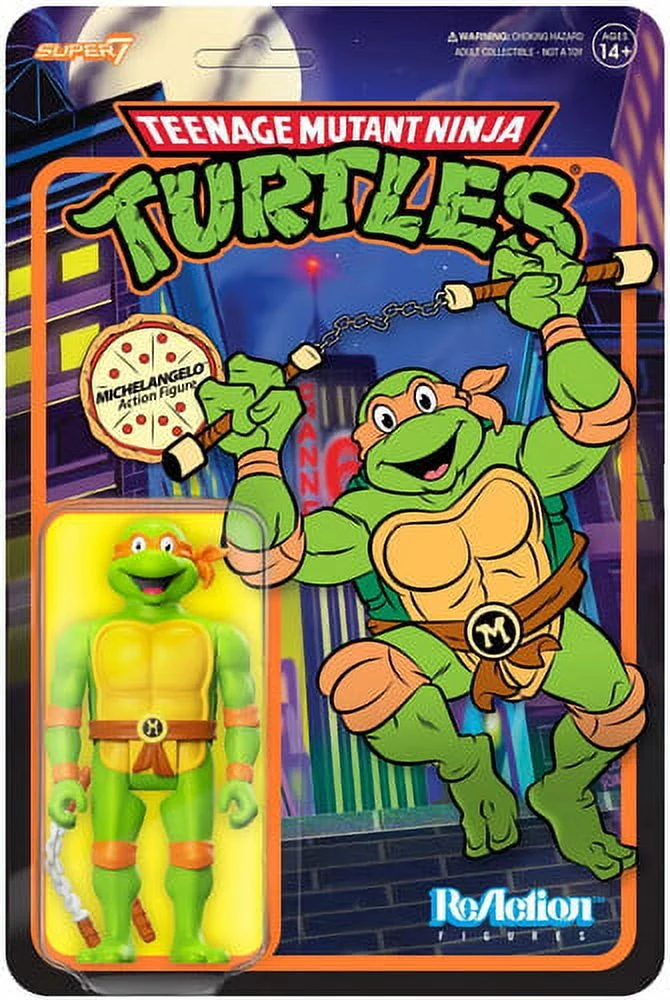 Michaelangelo TMNT Cartoon Super7 Reaction Action Figure
