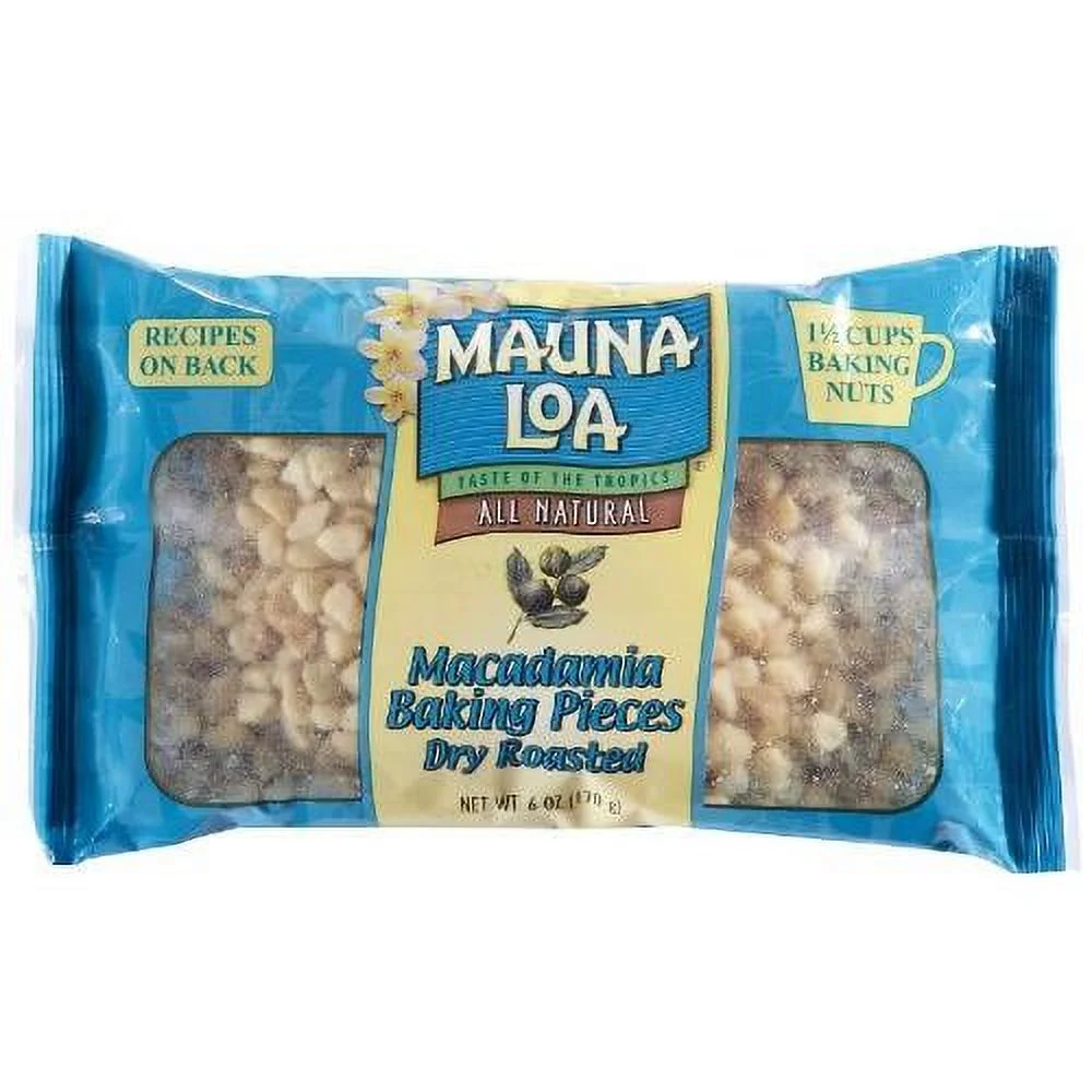 Roasted Unsalted Macadamia Nut Baking Pieces - 6 Oz