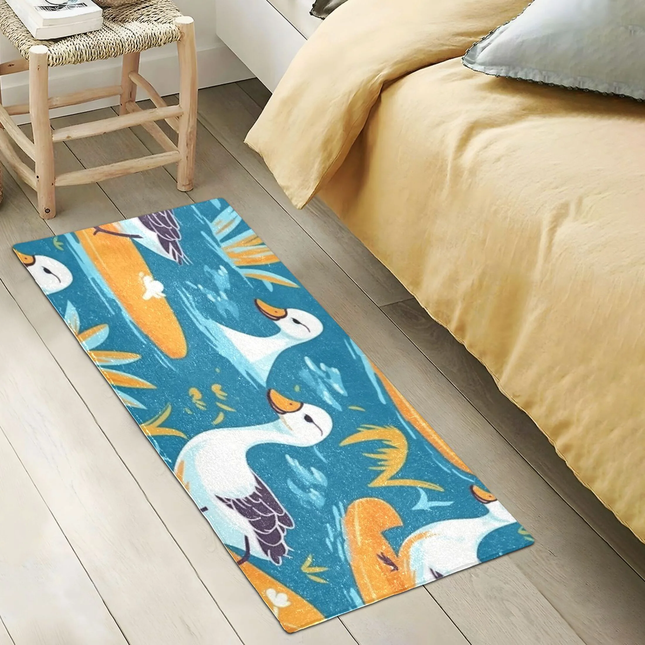Duck Swimming Luxury Kitchen Rug Non Slip Bathroom Plush Mat Shaggy Bedroom Carpet 39