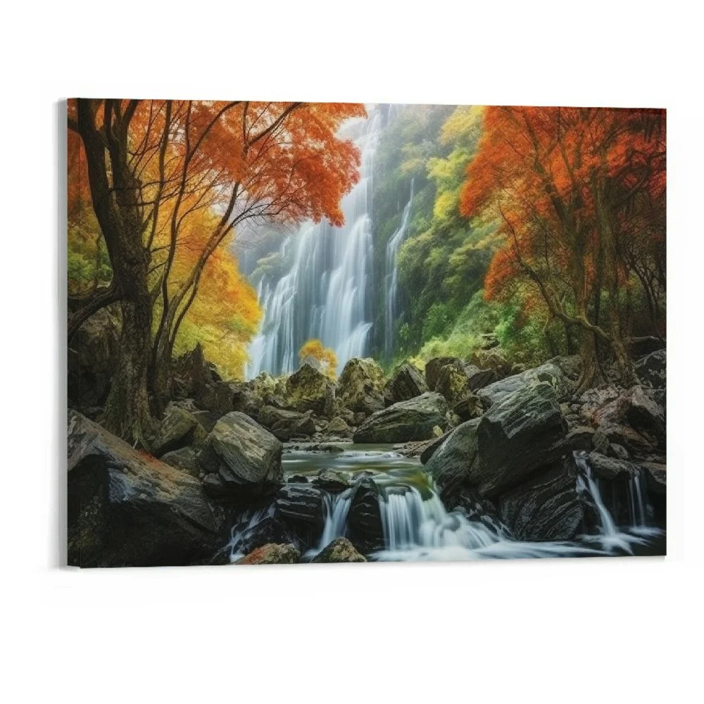 Zhiwo Fall Wall Art Nature Waterfall Landscape Picture Bedroom Decor 20x16