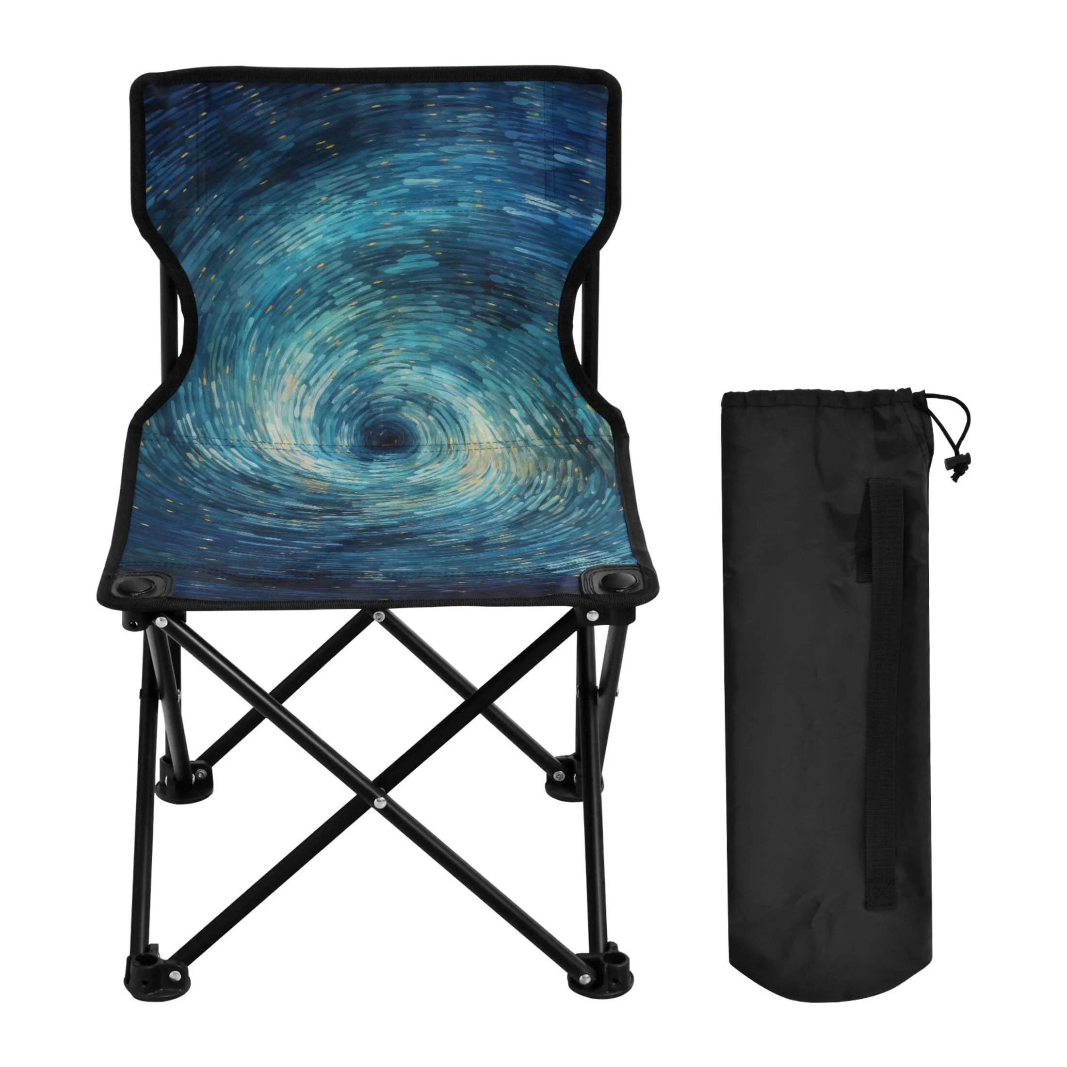 Sky Space Night Portable Camping Chair Outdoor Folding Beach Chair Fishing Chair Lawn Chair with Carry Bag Support to 220LBS