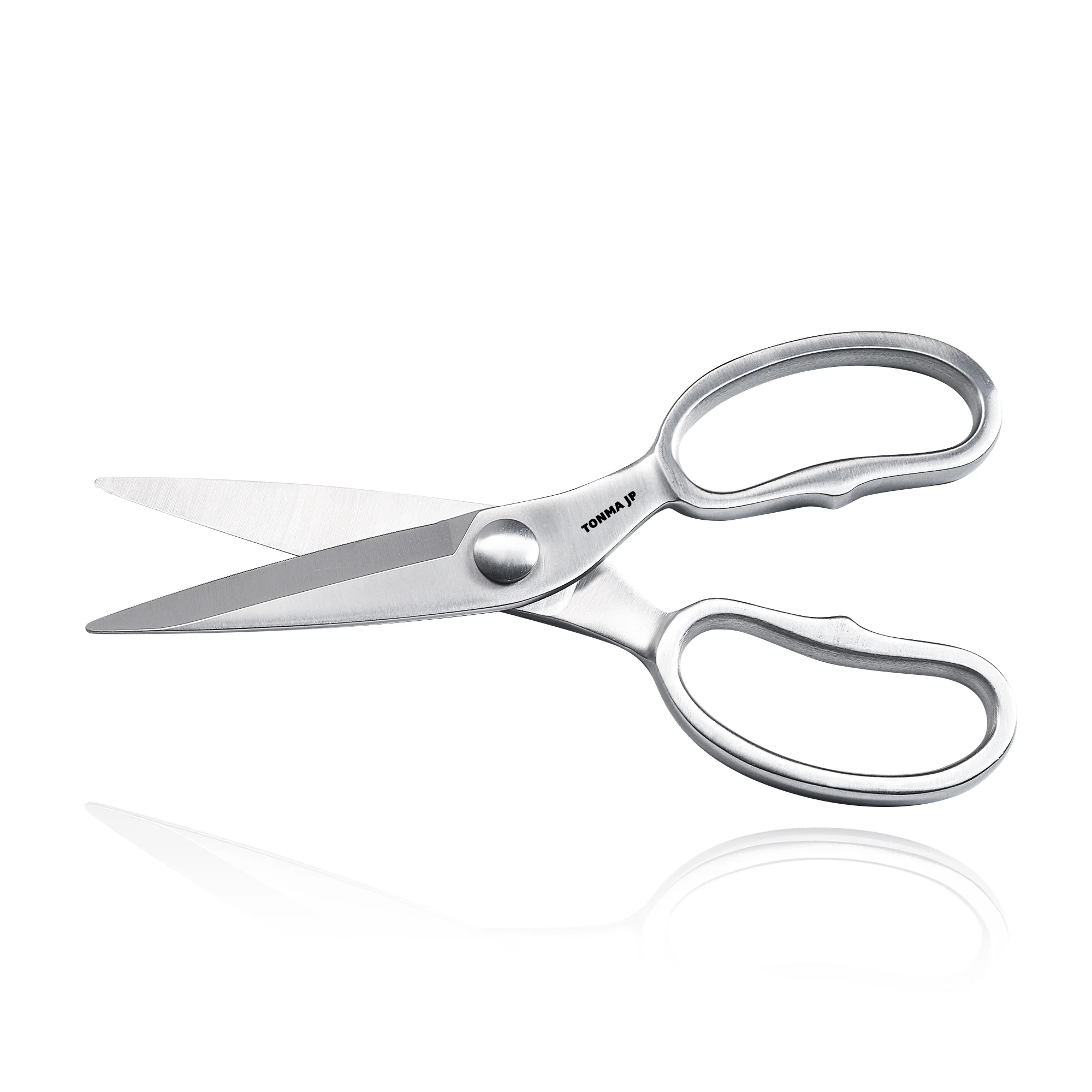 TONMA JP Kitchen Scissors All Purpose [Made in Japan], Japanese Solid All Stainless Steel Cooking Kitchen Shears Heavy Duty with Micro Serrated, Multipurpose Sharp Food & Herb Scissors Dishwasher Safe