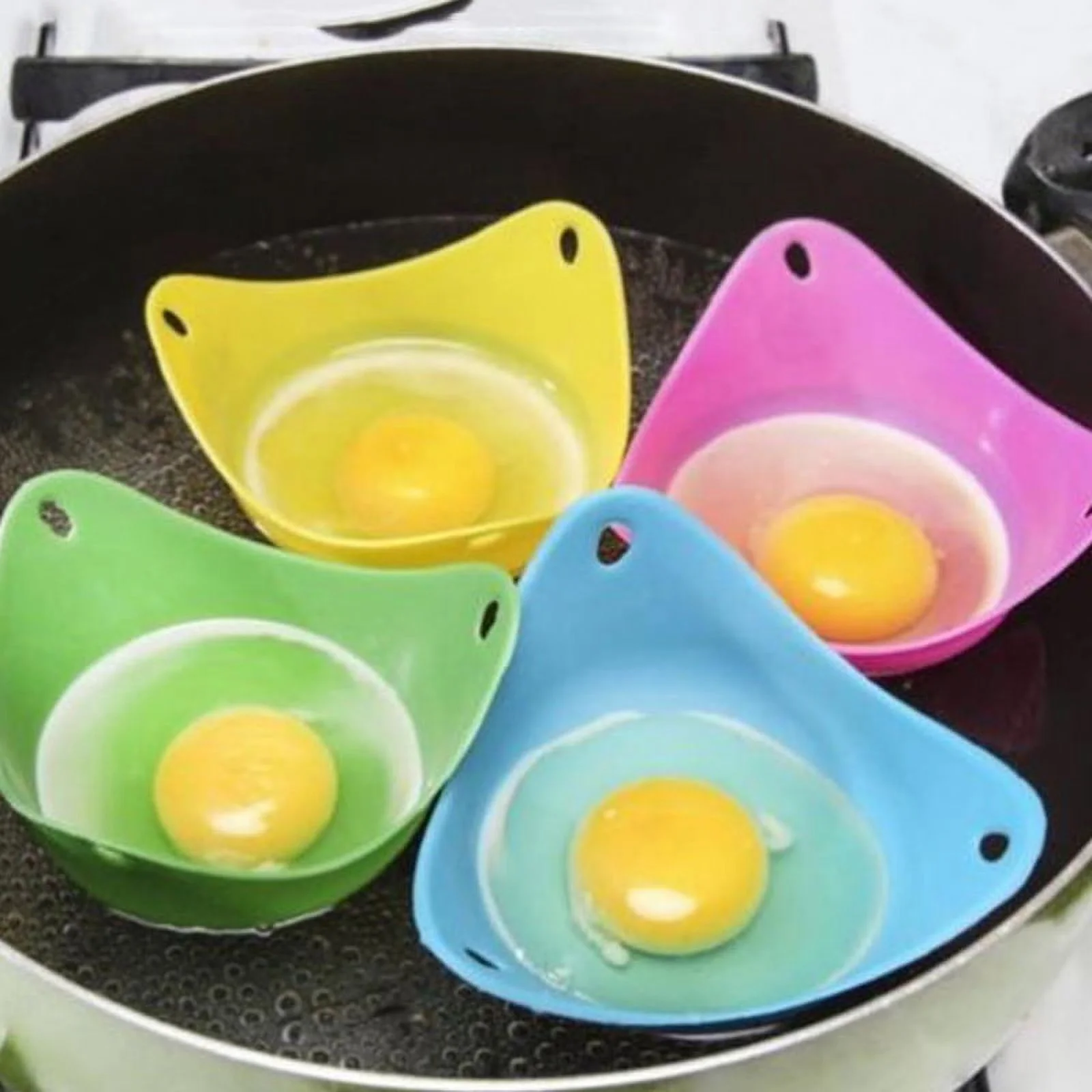 4PCS/Set Silicone Egg Poacher Poaching Pods Pan Non Stick Egg Baking Cups Tools
