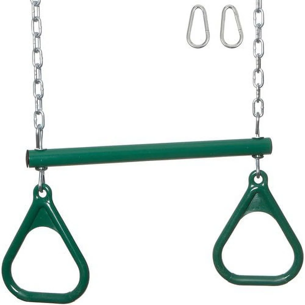 Swing Set Stuff Inc. Trapeze Bar with Rings and Uncoated Chain (Blue)