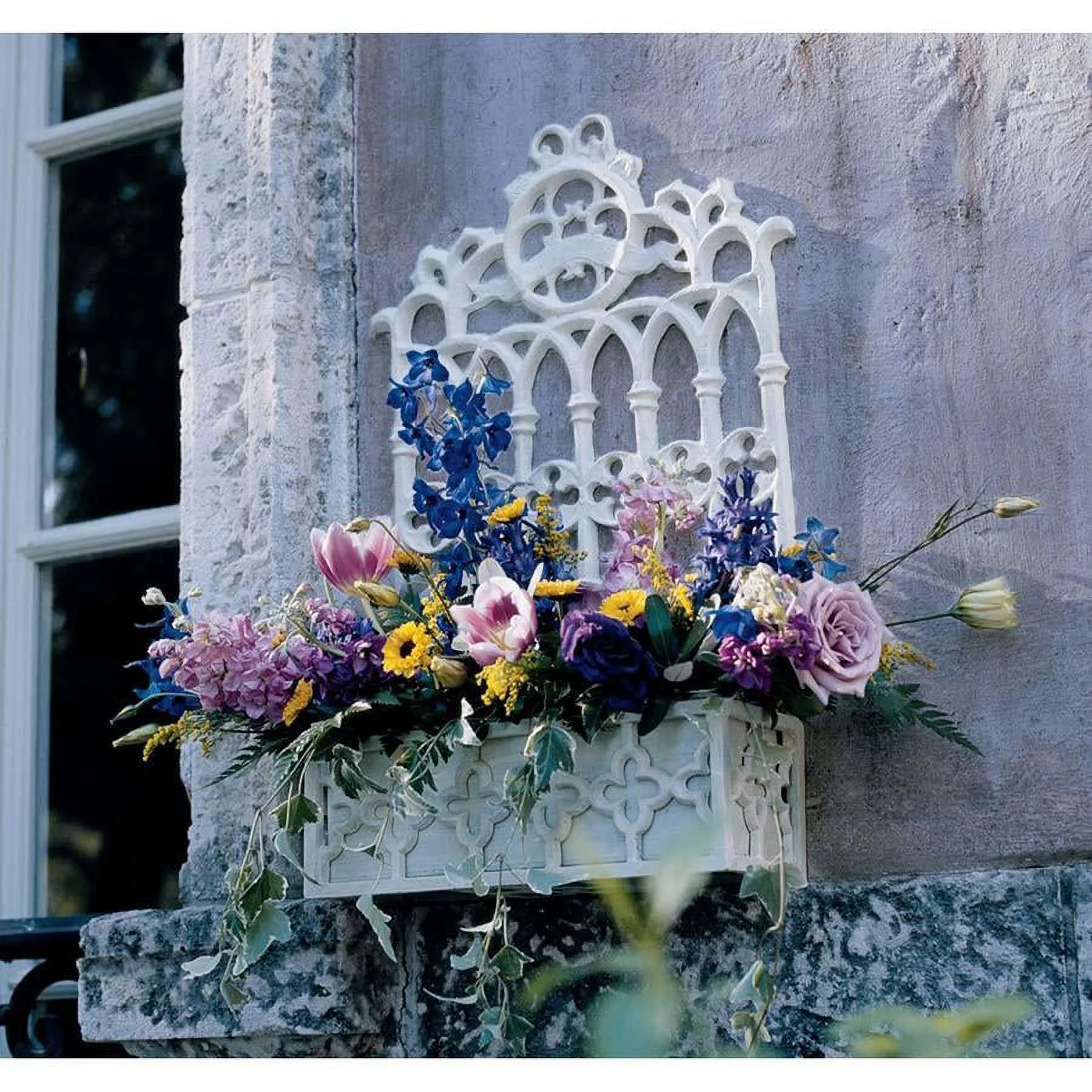CAST IRON GOTHIC REVIVAL FLOWER BOX