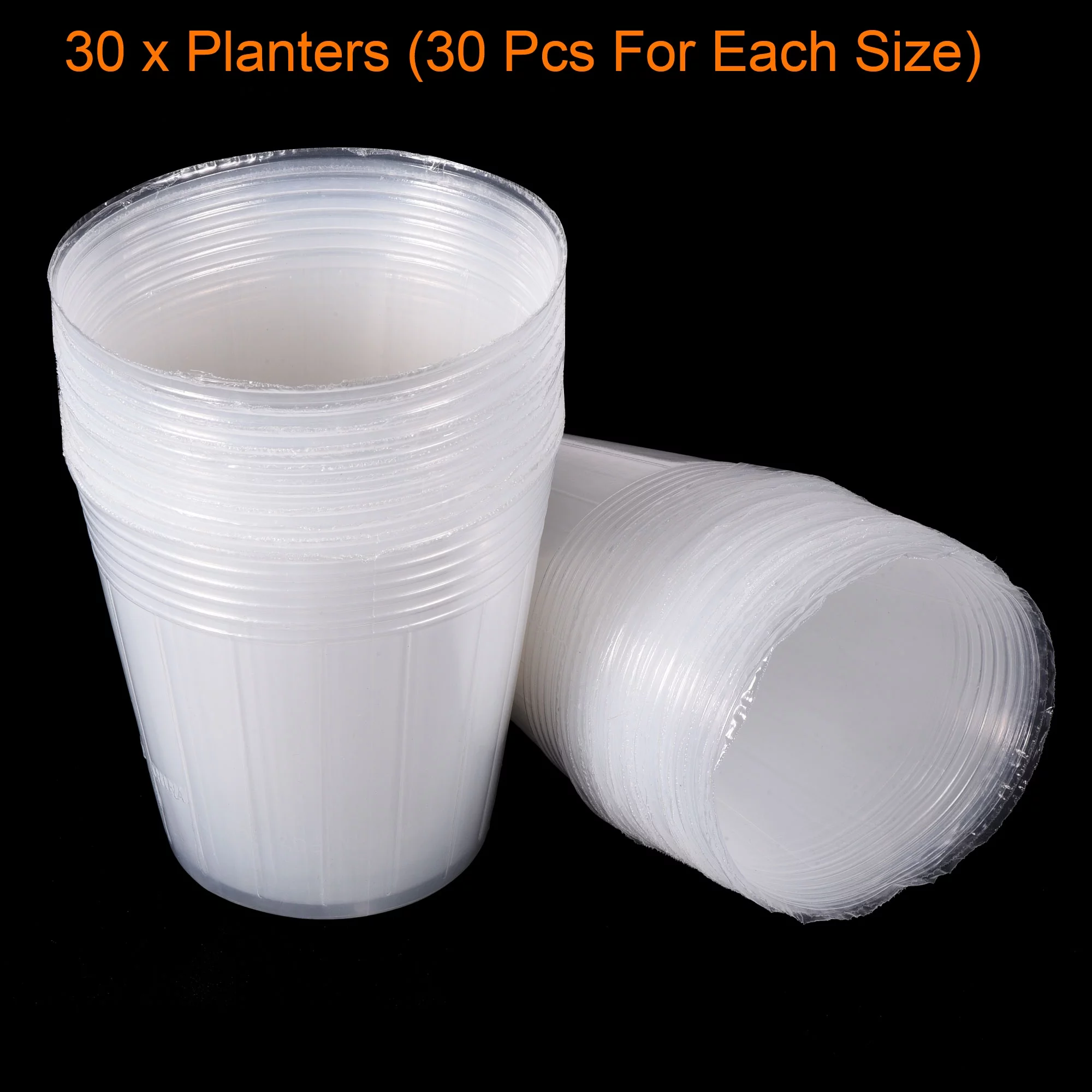 Uxcell 3'' 3.8'' Plastic Plant Nursery Pot Label Starting Container, Clear 60 Pack