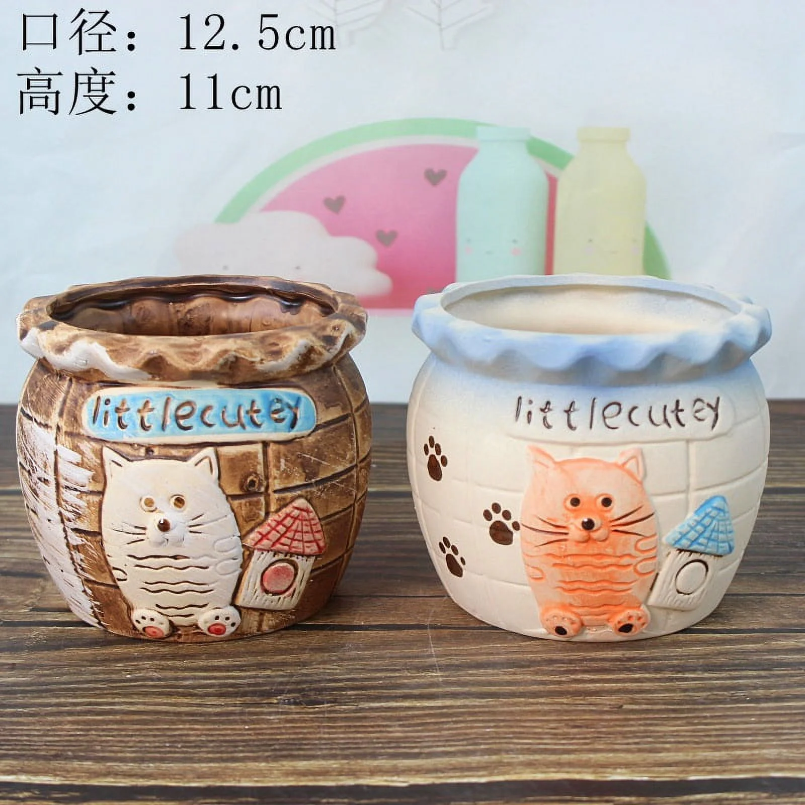 LivNxt Ceramic Bonsai Planter - Succulent Plant Pot, Porcelain Flower Pot, Old Stump Planter