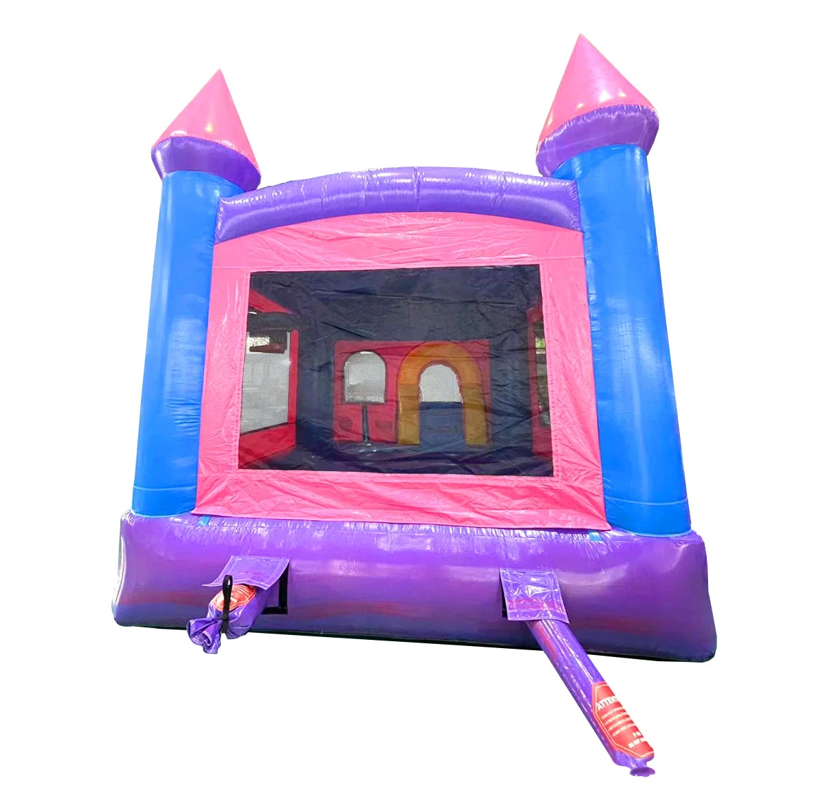 Pogo Bounce House Crossover Bounce House with Slide, Deluxe Pink, No Blower