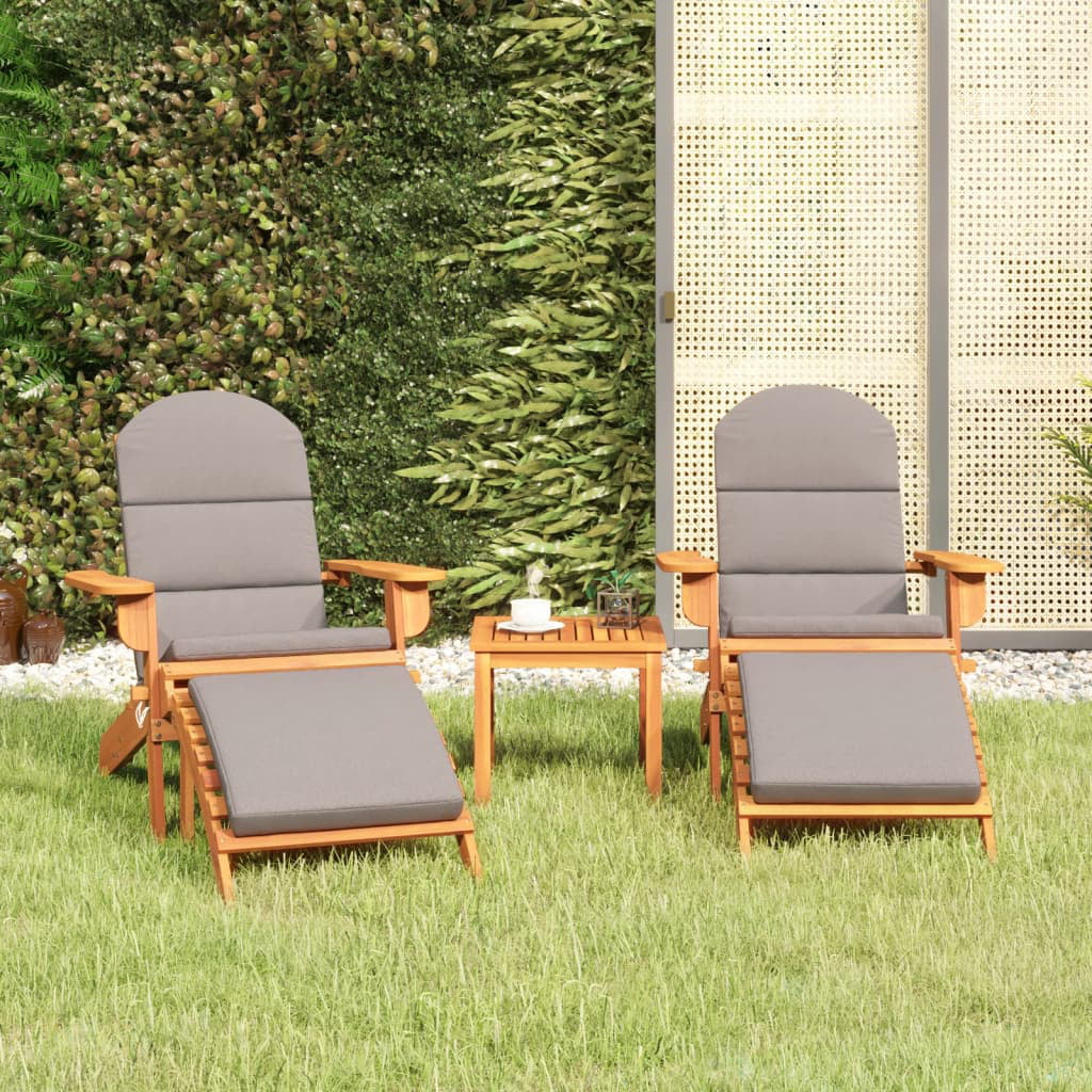 Dcenta 3 Piece Adirondack Patio Set Solid Wood Acacia