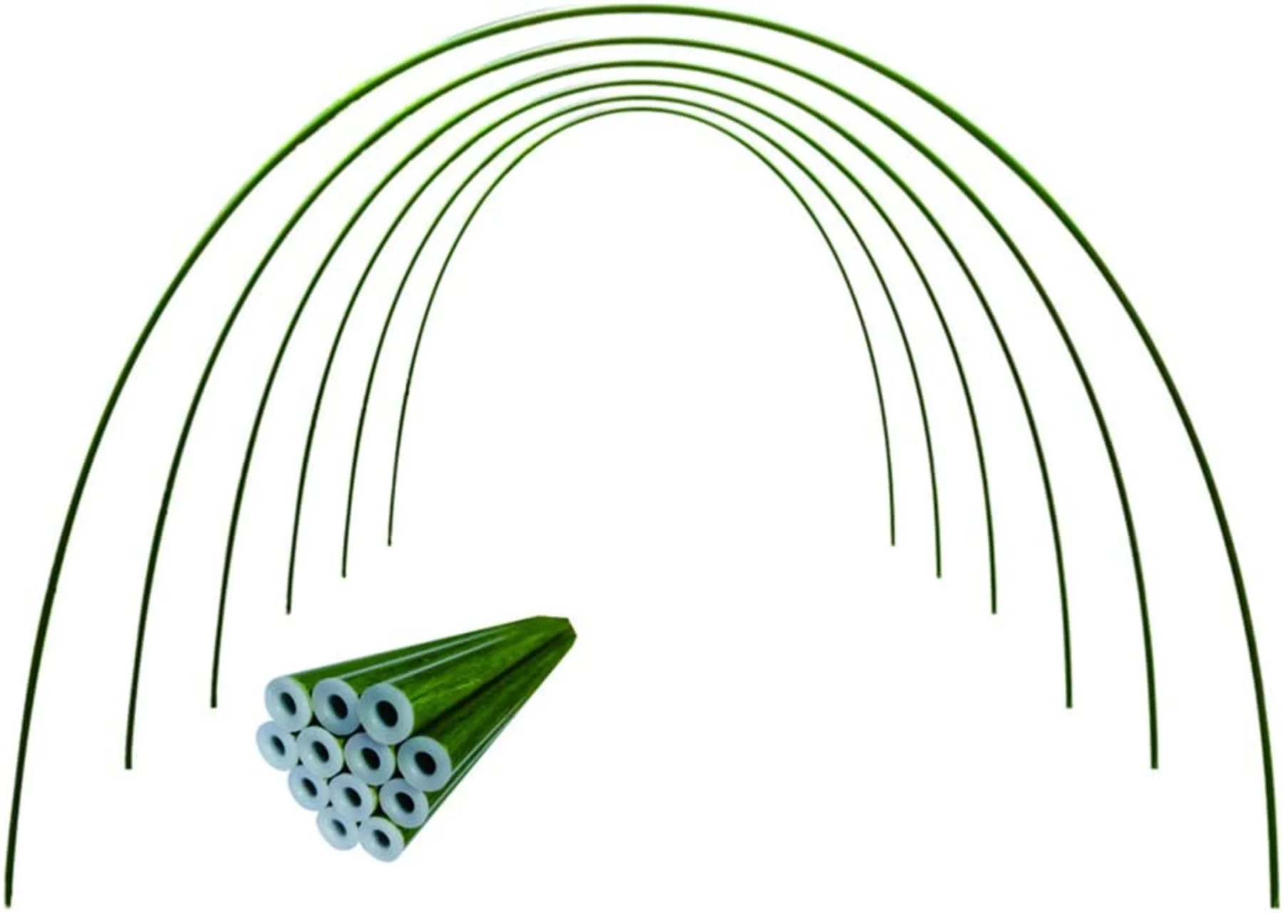 Hoop House Kit Greenhouse Frame Garden Hoops and Netting Row Tunnel Grow Support (6 Pack)
