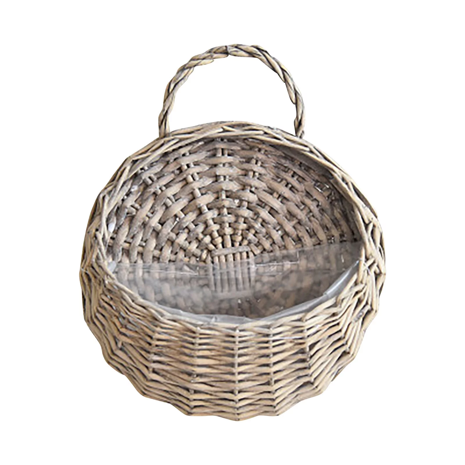 BadyminCSL Handmade Woven Hanging Basket Storage Basket Flower Pot Hanging Wall Basket