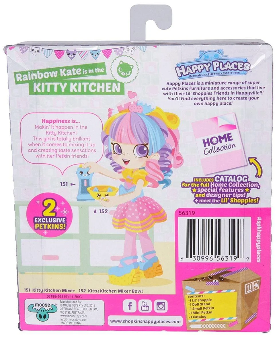 Shopkins Happy Places Doll Single Pack, Rainbow Kate