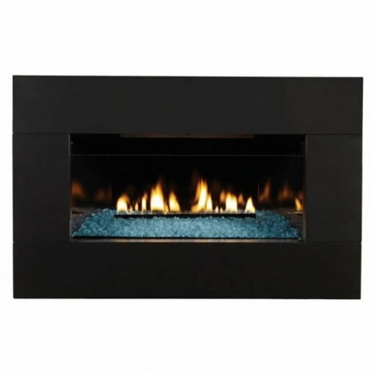 20 in. Propane Millivolt Reflective Liner Fireplace, Black
