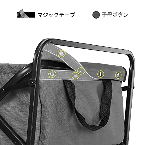 WHITSUNDAY Collapsible Folding Garden Outdoor Park Utility Wagon Picnic Camping Cart 5“ Solid Rubber Wheels (Grey, M-Foldable)