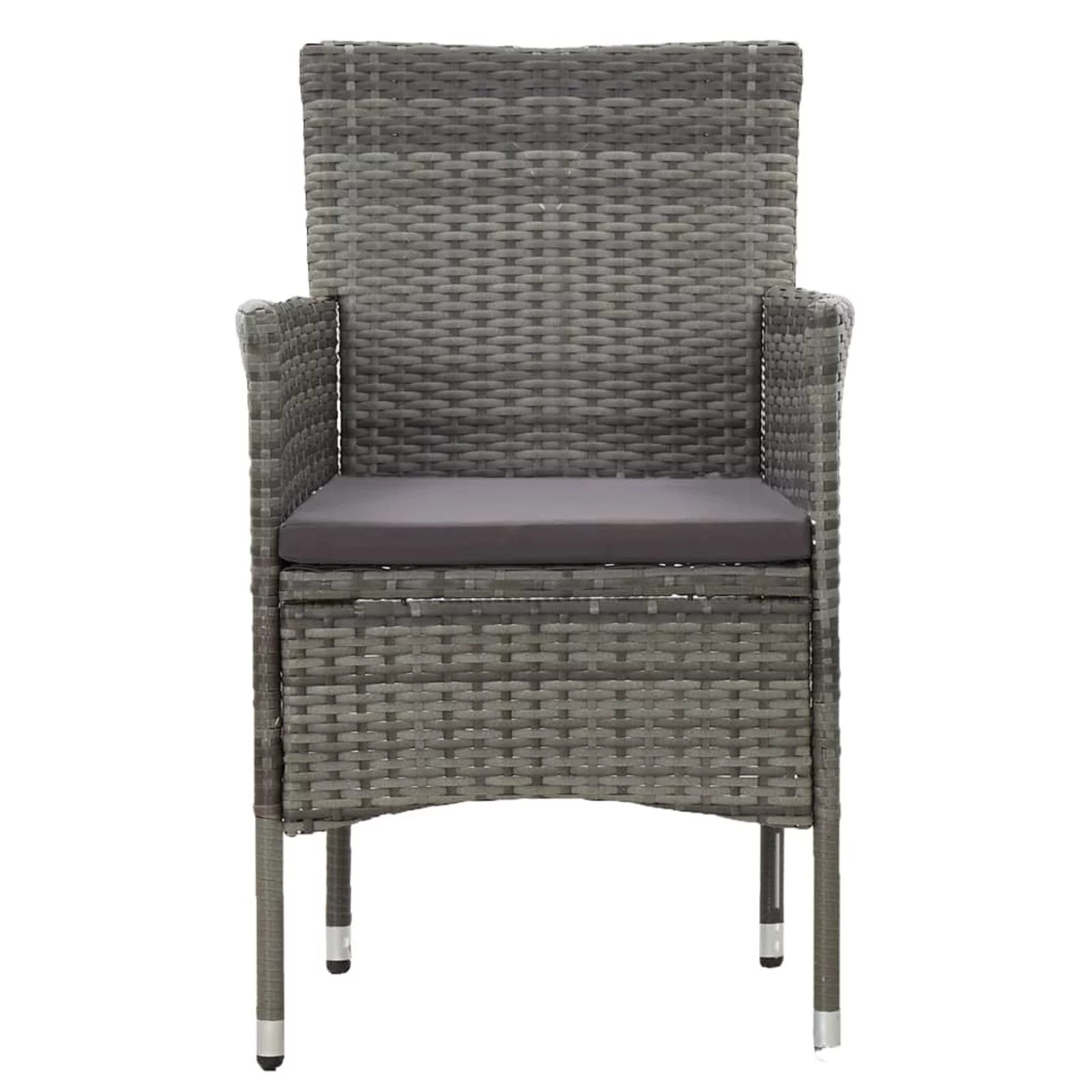 Suzicca Patio Dining Chairs 2 pcs Poly Rattan Gray