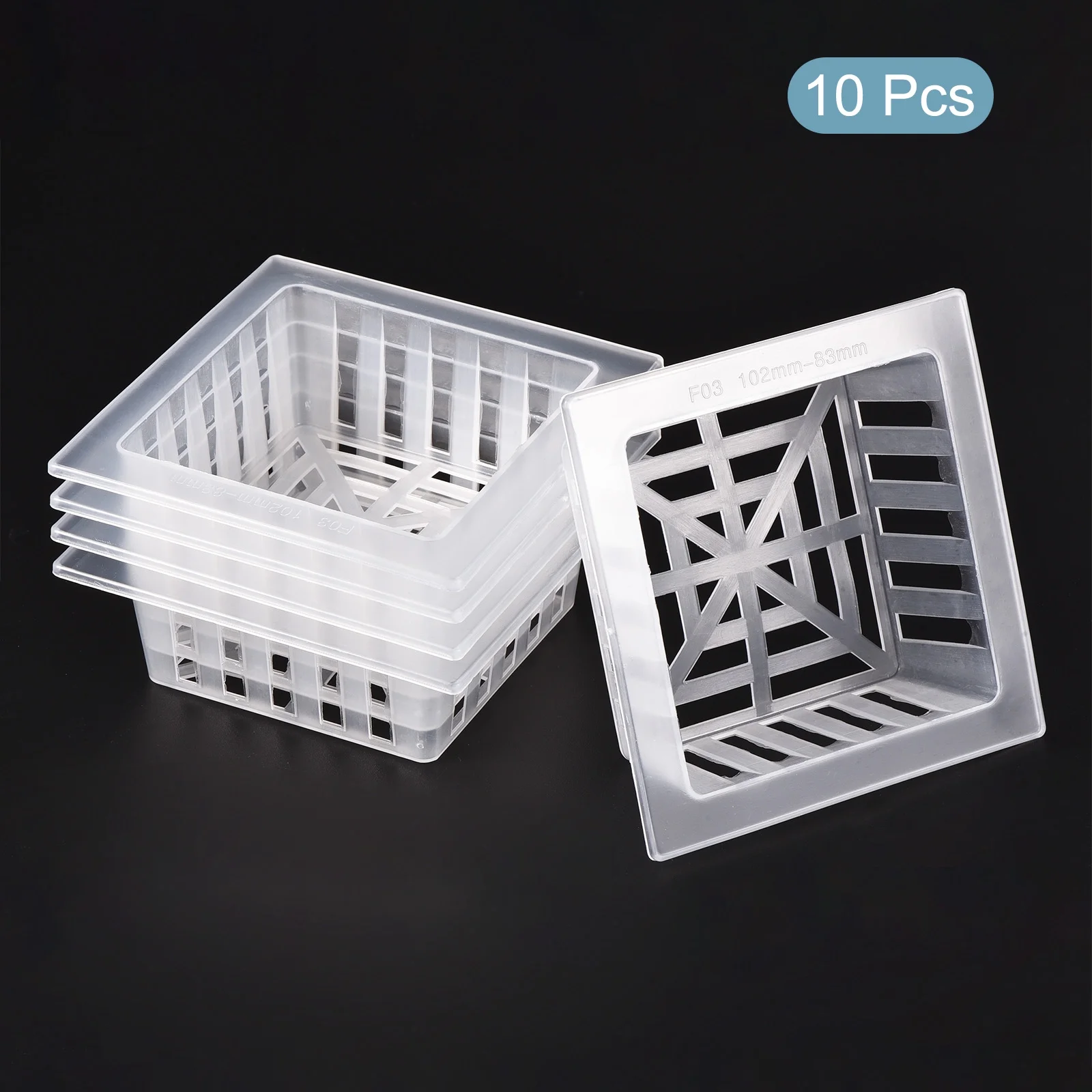 Uxcell 4 Inch Transparent Garden Mesh Cup Net Pots Plastic, for Home Vegetable Flower Planting 10pcs